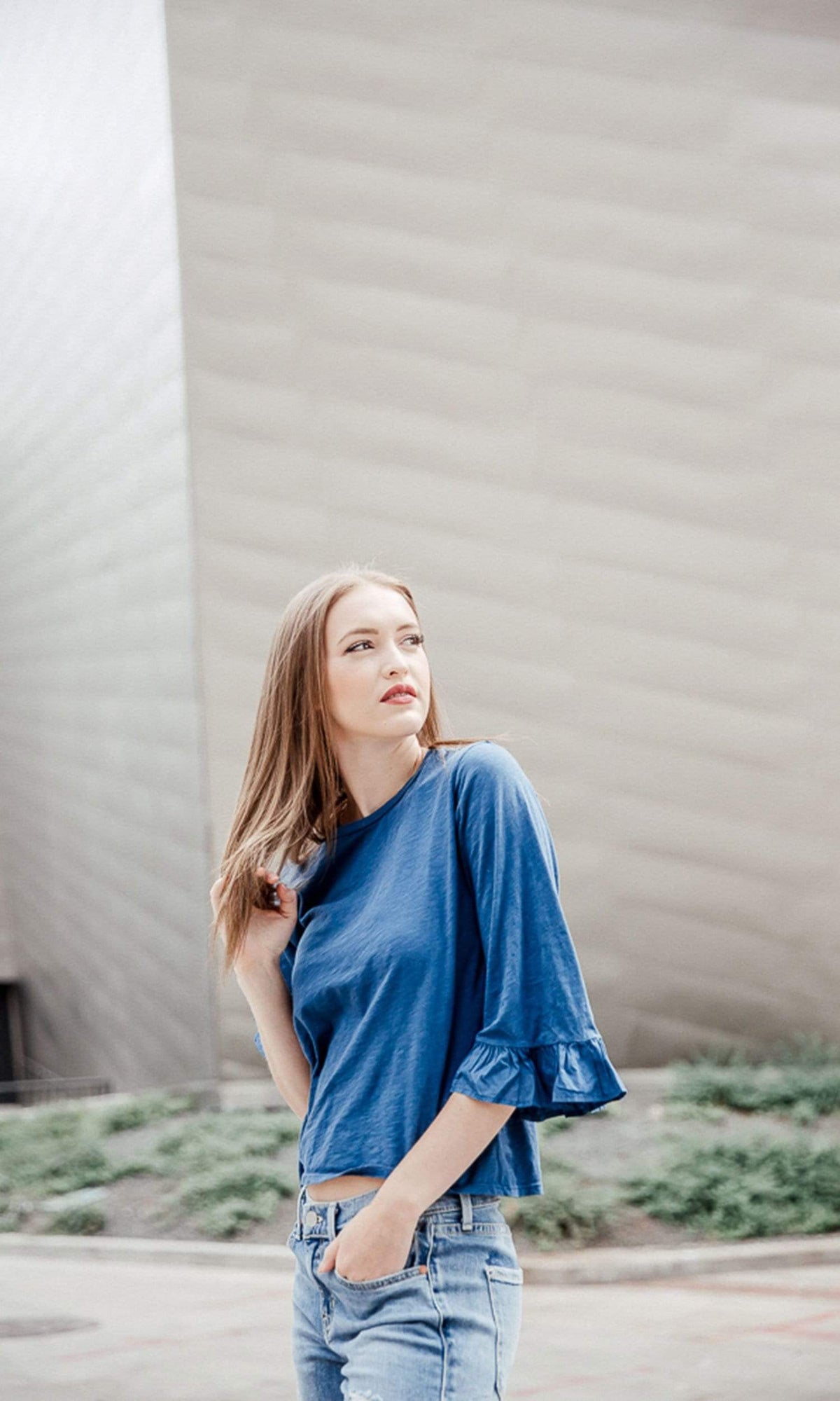 Velvet by Graham &amp; Spencer Toriana Cotton Slub Ruffle Sleeve Top