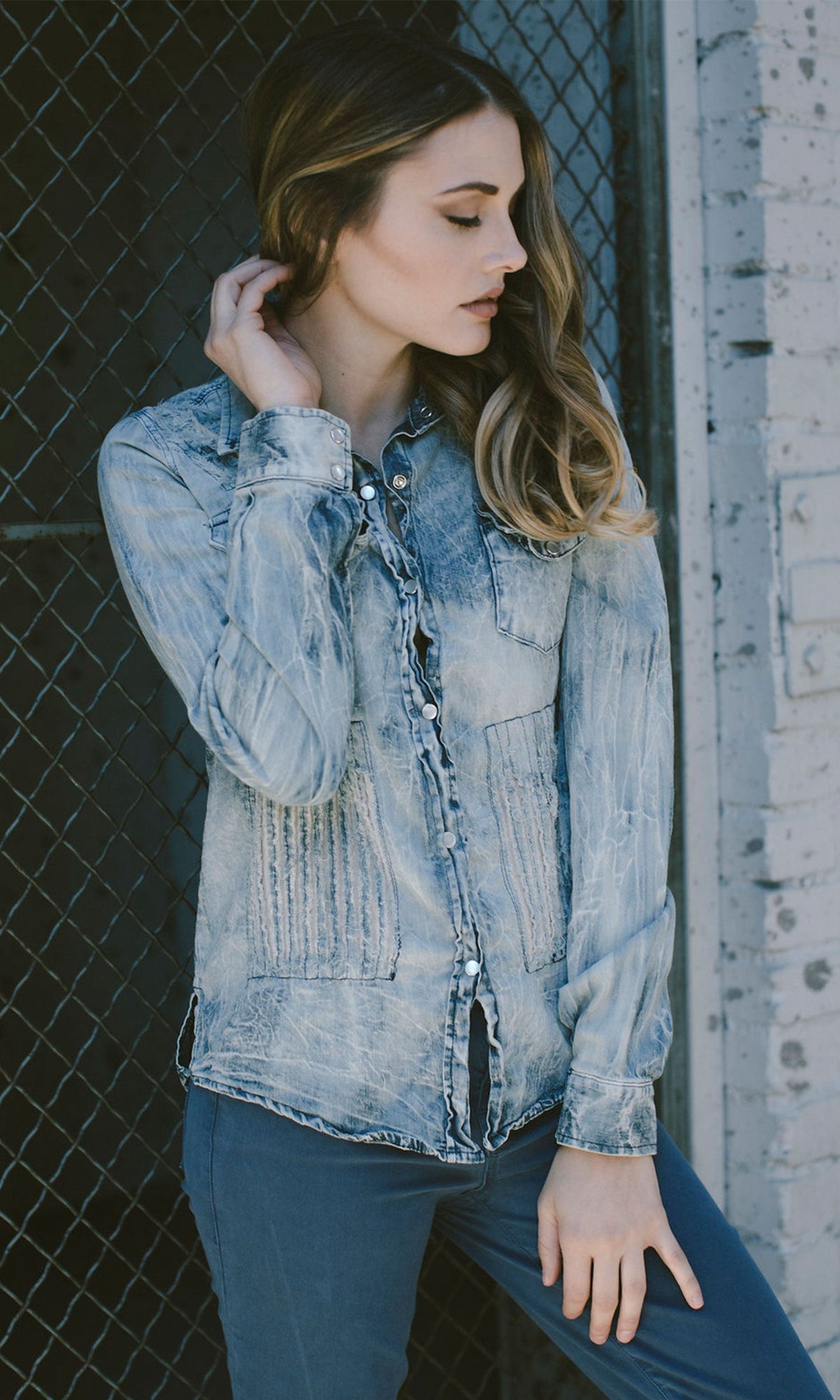 Nu Vintage Distressed Denim Top
