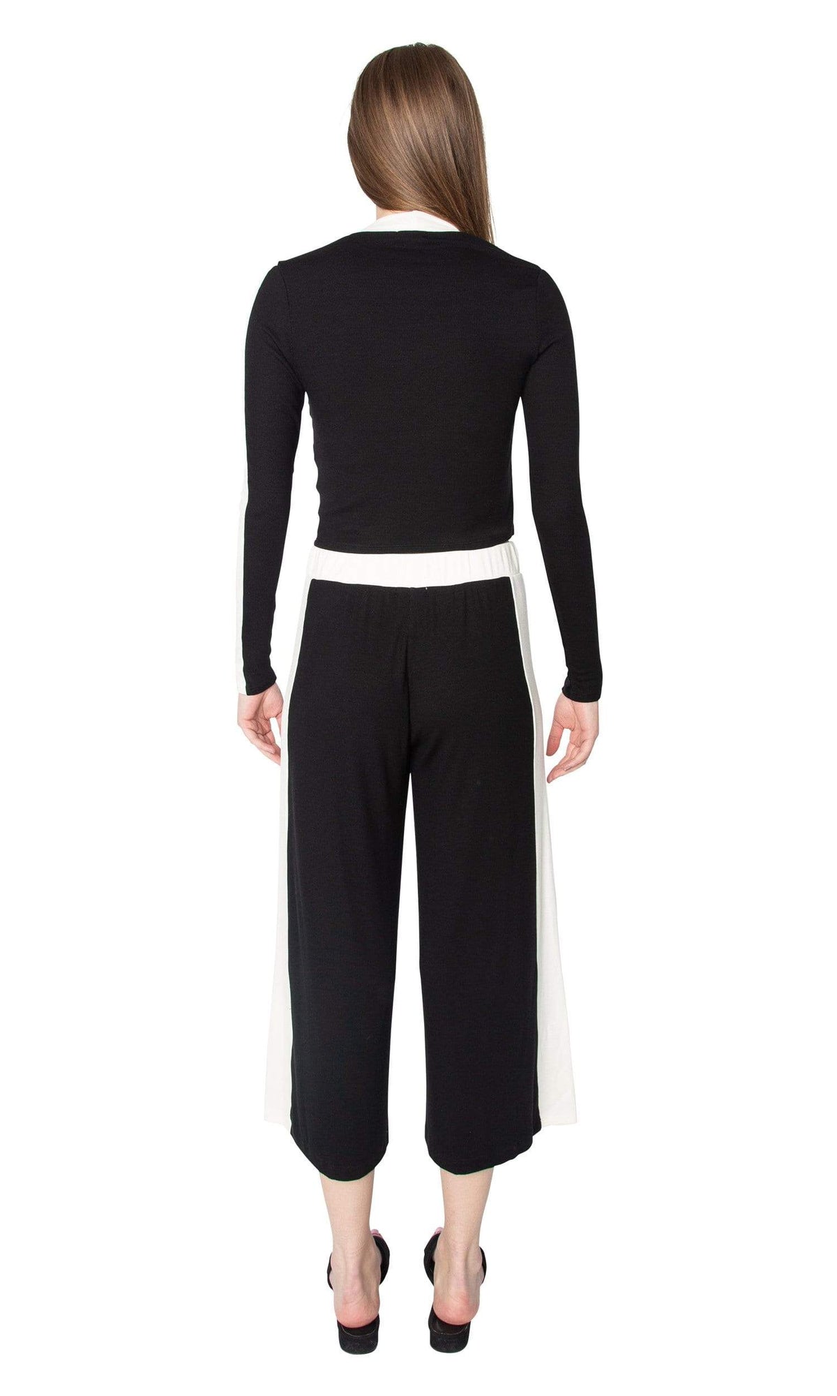 LAmade Mel Wide Leg Crop Pant with Stripe