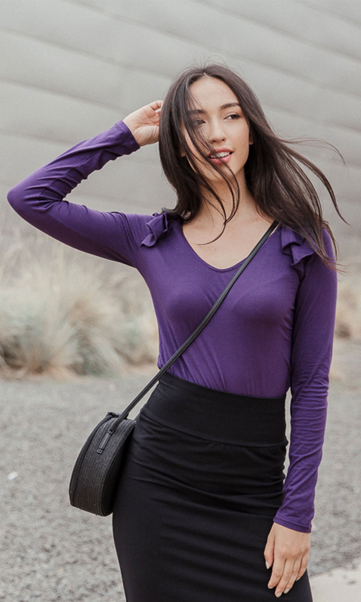 Velvet by Graham &amp; Spencer Yancy03 Ruffle Shoulder Top