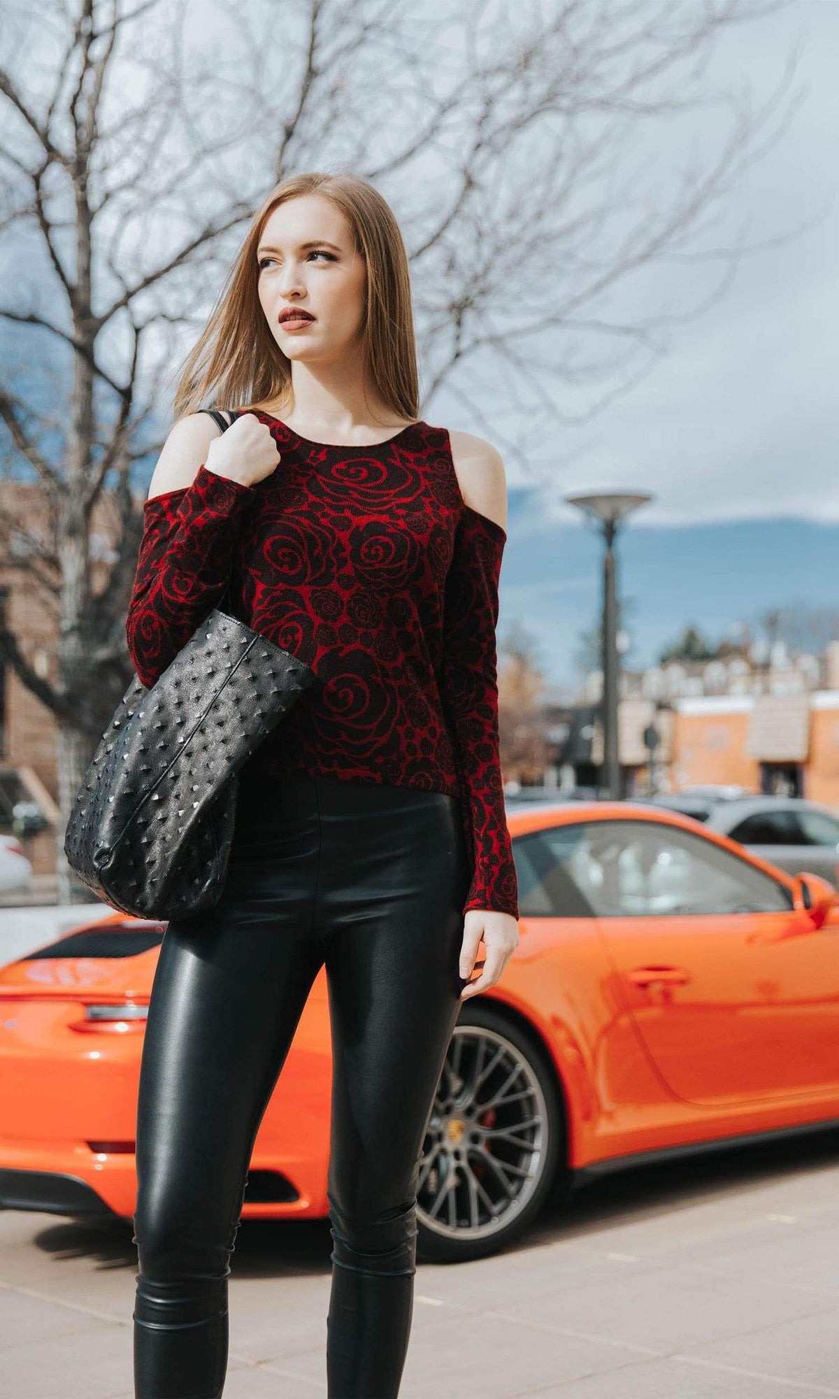 Knitwit Cold Shoulder Cashmere Sweater - Red Rose