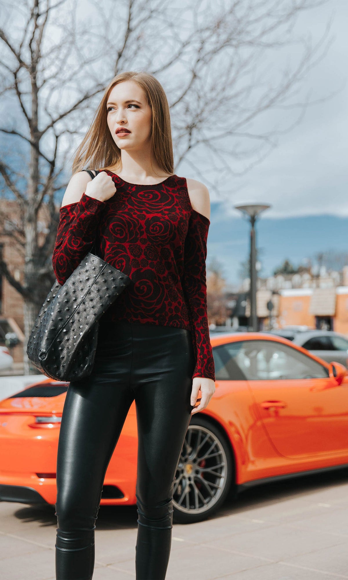 Streets Ahead Charlotte Pyramid Embossed Large Leather Tote