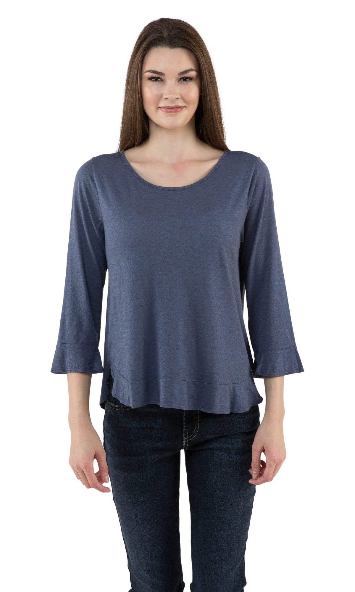 Velvet by Graham &amp; Spencer Aldora Ruffle Lux Slub Top