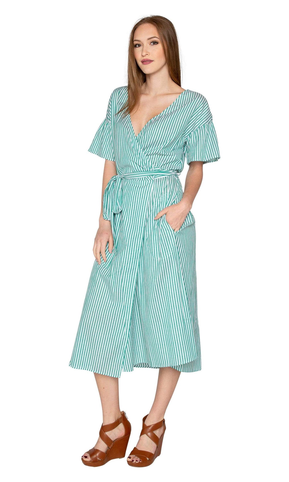 Velvet by Graham &amp; Spencer Jayel Cotton Stripe Wrap Dress