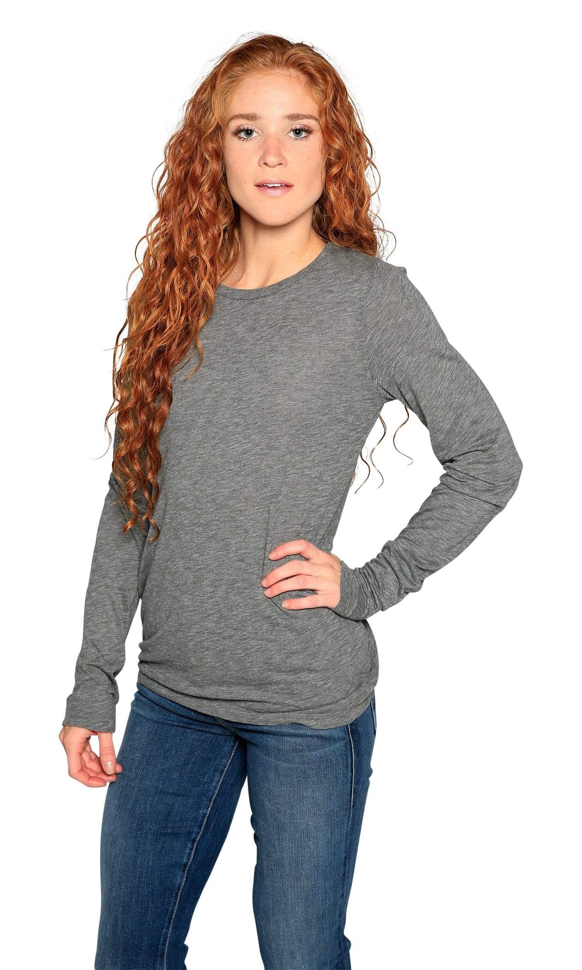 Velvet by Graham and Spencer Zofina05 Gauzy Whisper Crewneck Top - Charcoal Grey
