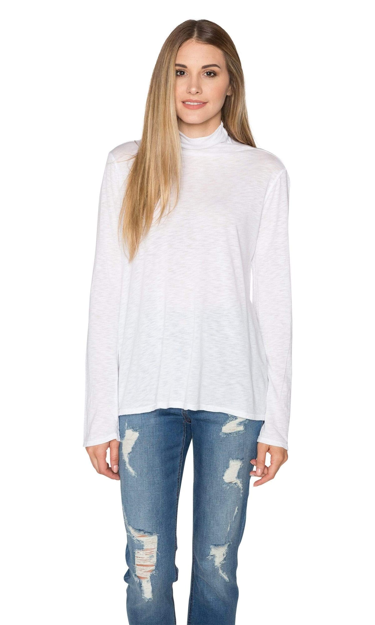Velvet by Graham &amp; Spencer Era Lux Slub Mock Neck Tee