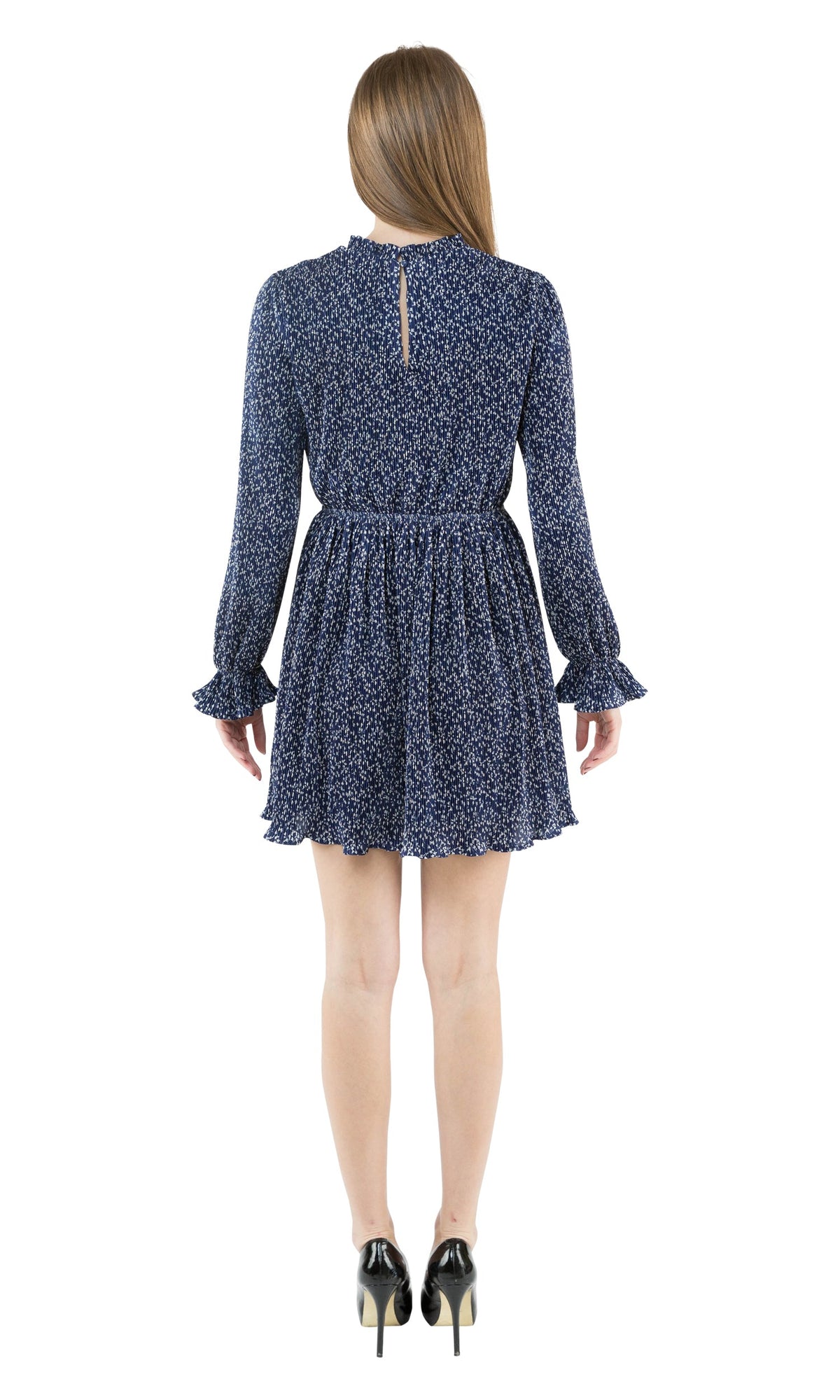 J.O.A. Long Sleeve Dress with Front Cut Out Detail