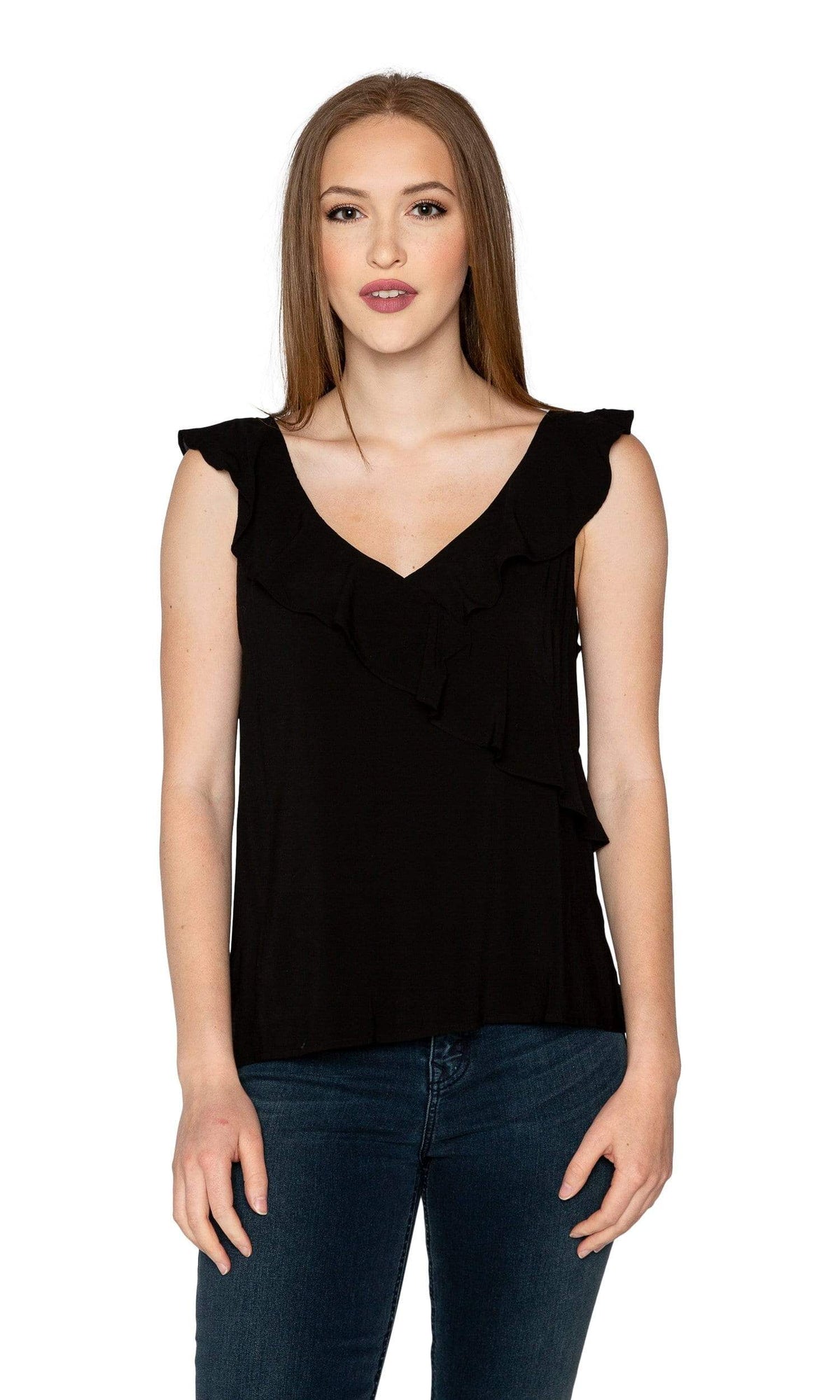 Velvet by Graham &amp; Spencer April Rayon Challis Ruffle Top