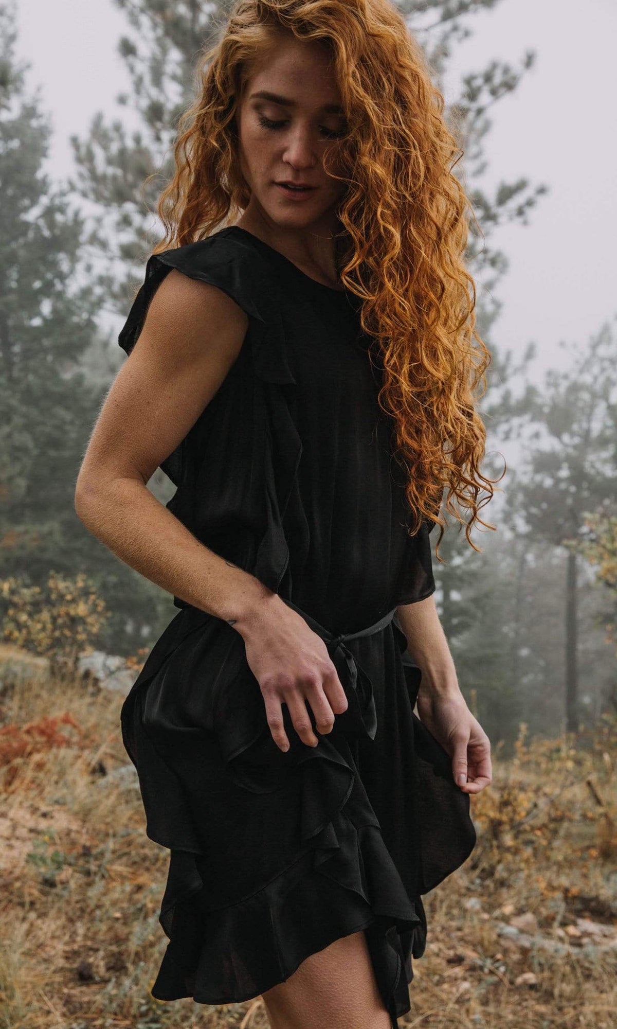 Velvet by Graham &amp; Spencer Tenley Satin Viscose Ruffle Dress