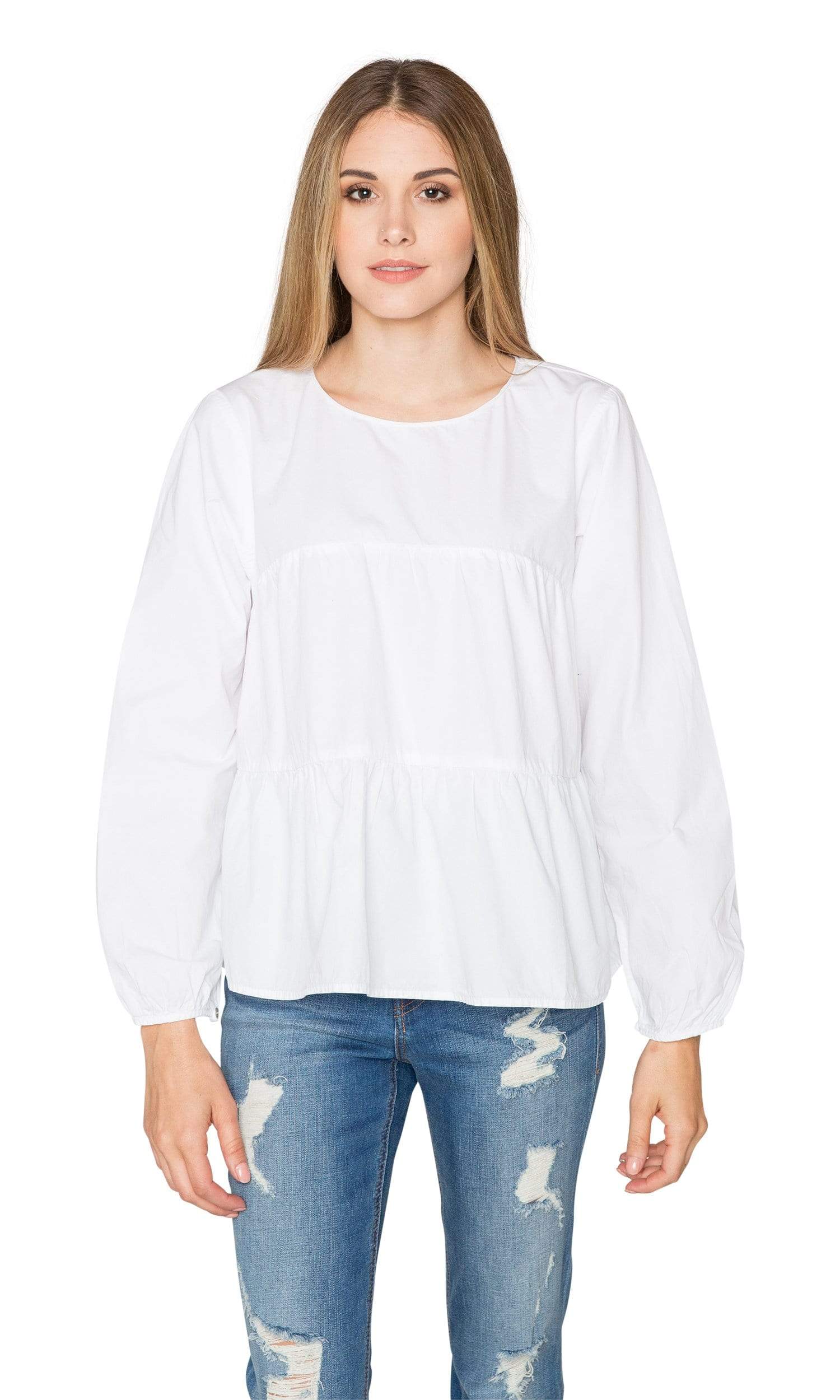 Velvet by Graham & Spencer Blaine Crispy Poplin Ruffle Top