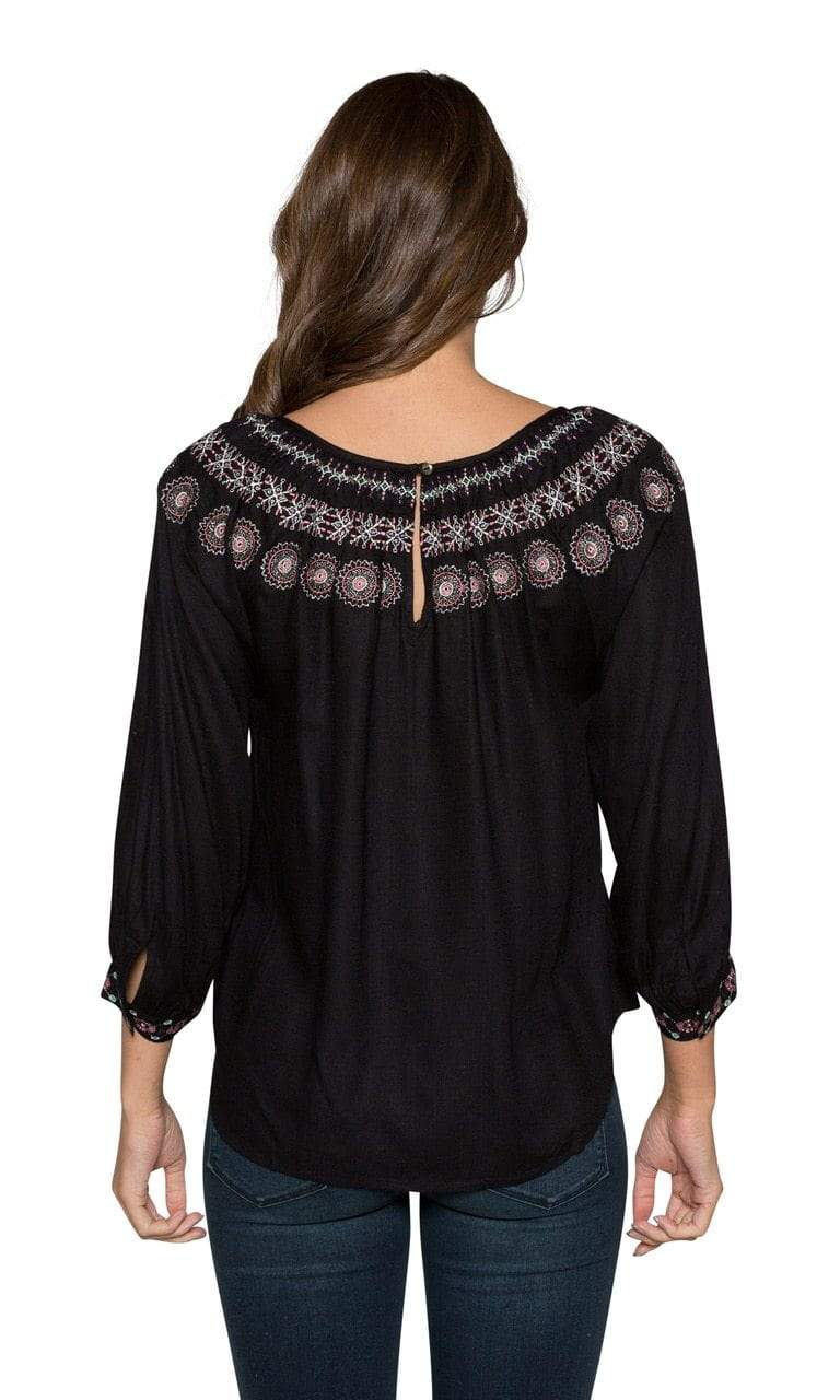 Velvet by Graham &amp; Spencer Eva Embroidered Peasant Top