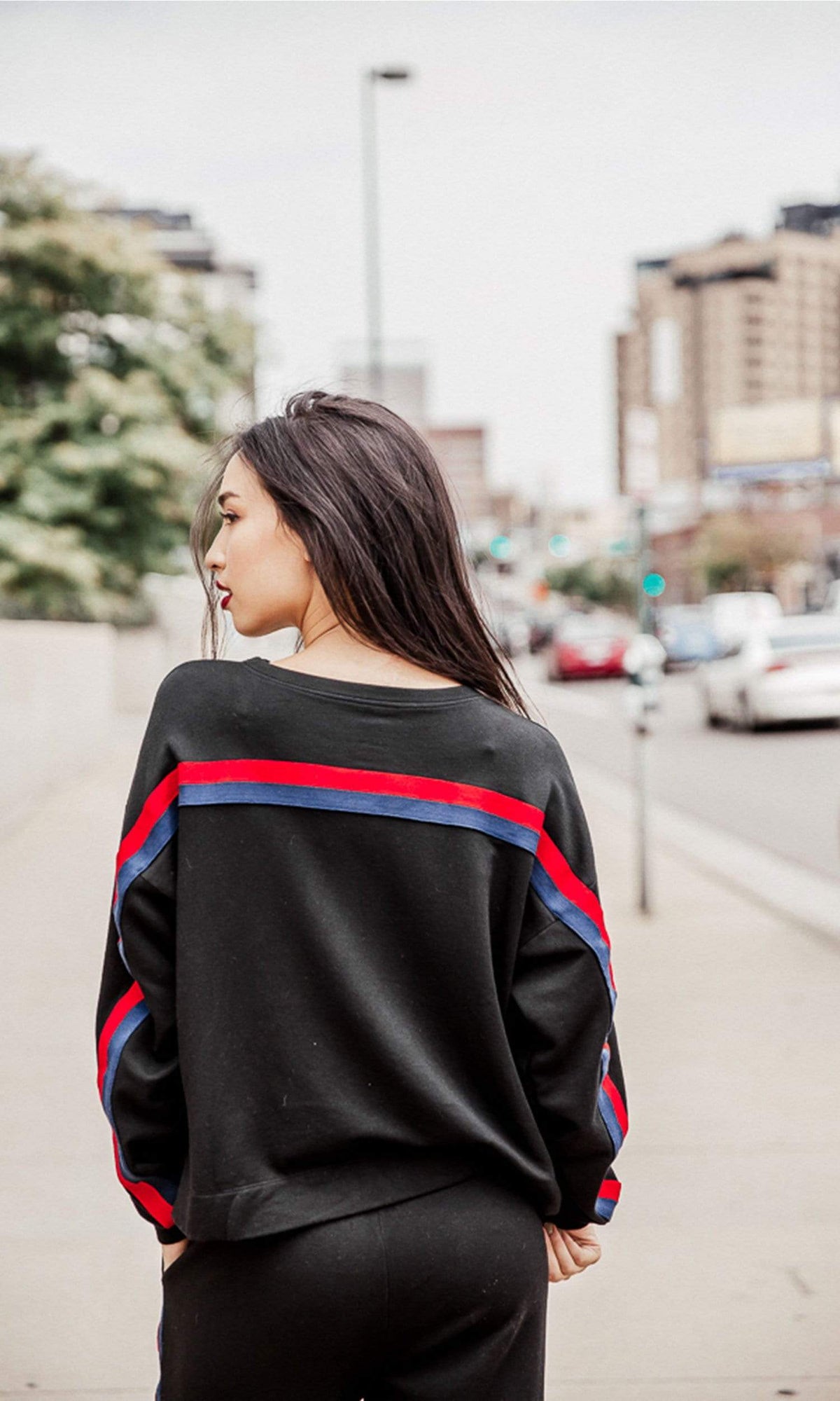 Velvet by Graham &amp; Spencer Danica Striped Crewneck Sweatshirt