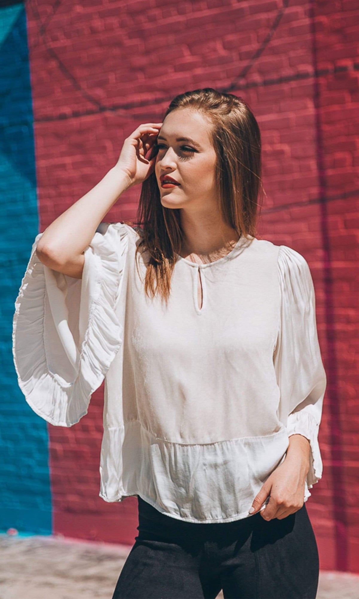 Velvet by Graham &amp; Spencer Galila Velvet Satin Peasant Top