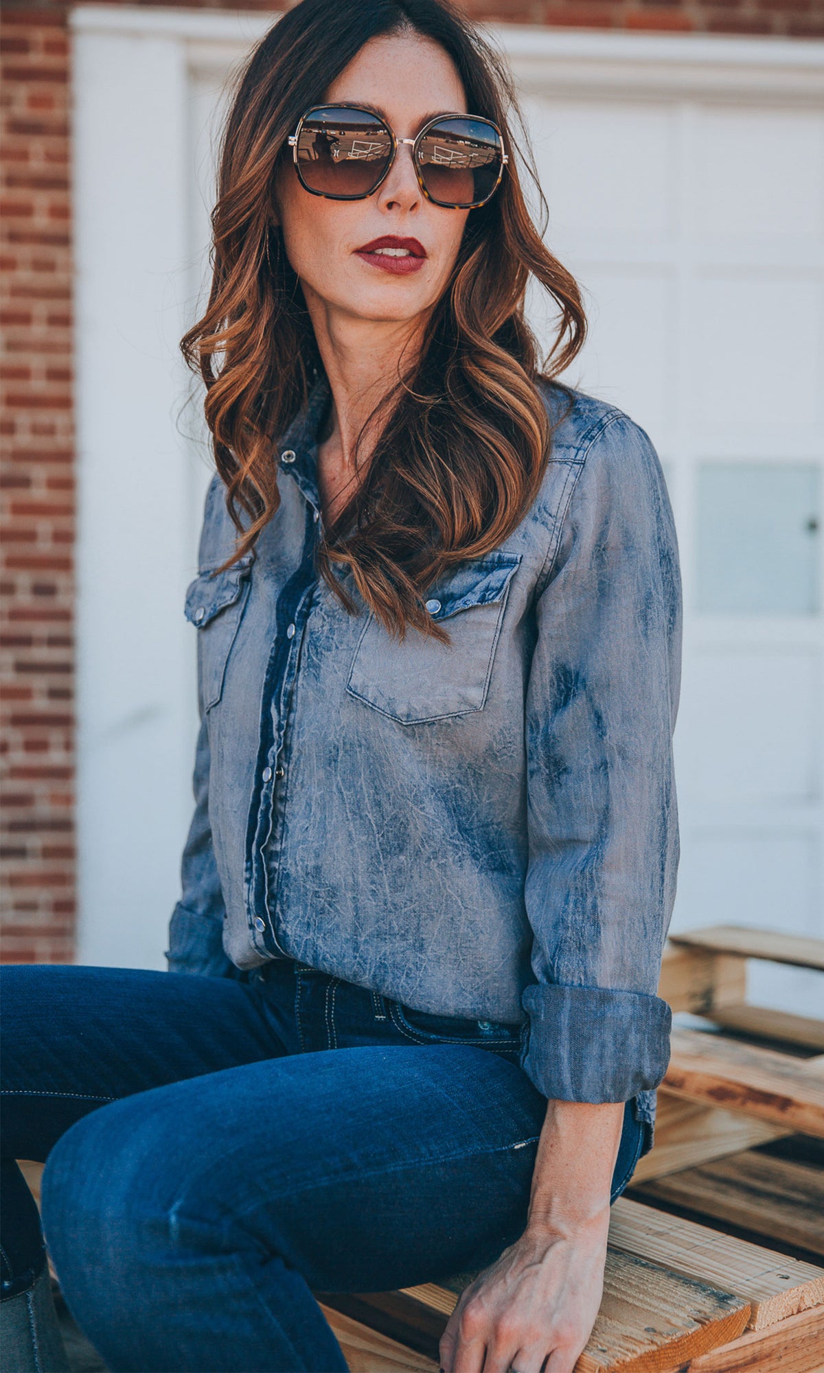 Nu Vintage Grey Button Up with Patches