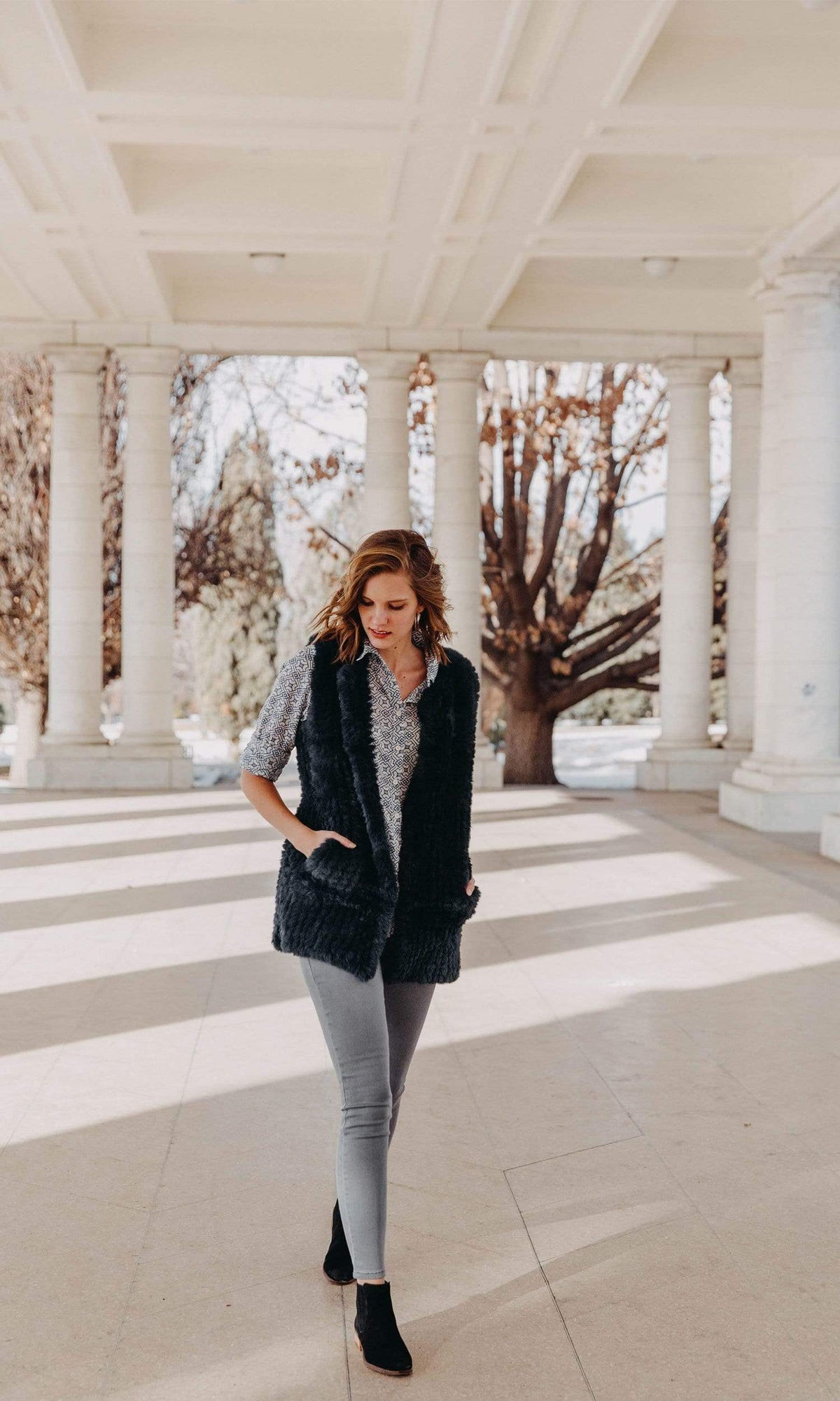 Love Token Faux Fur Long Vest