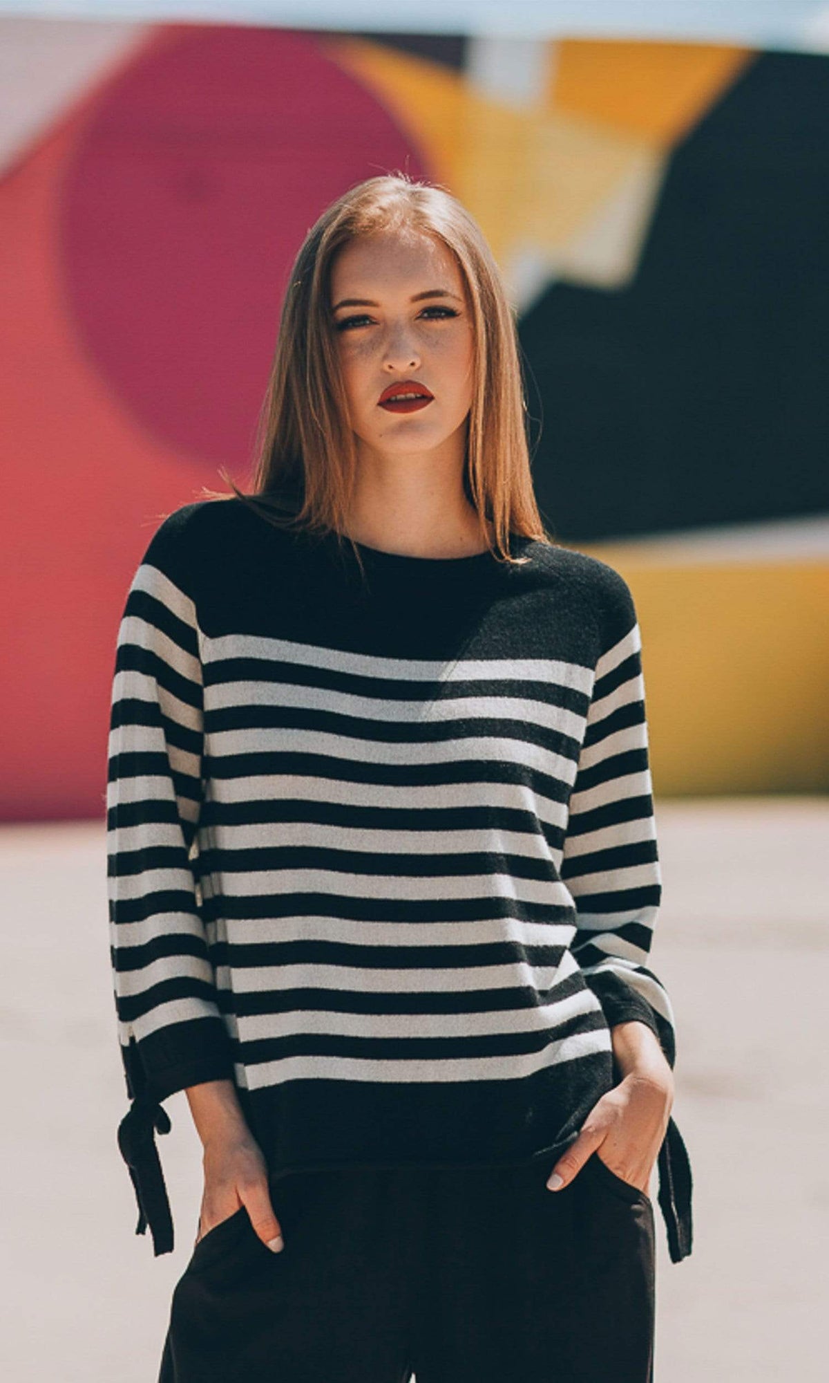 Velvet by Graham &amp; Spencer Cacey Stripe Cashmere Sweater