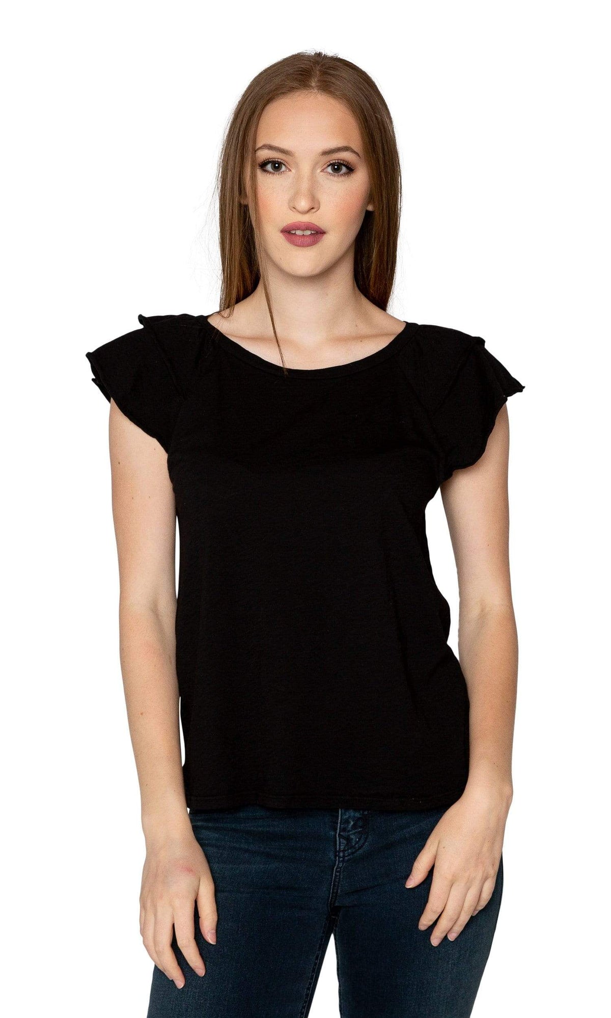 Velvet by Graham &amp; Spencer Bethanie Cotton Slub Ruffle Sleeve Tee