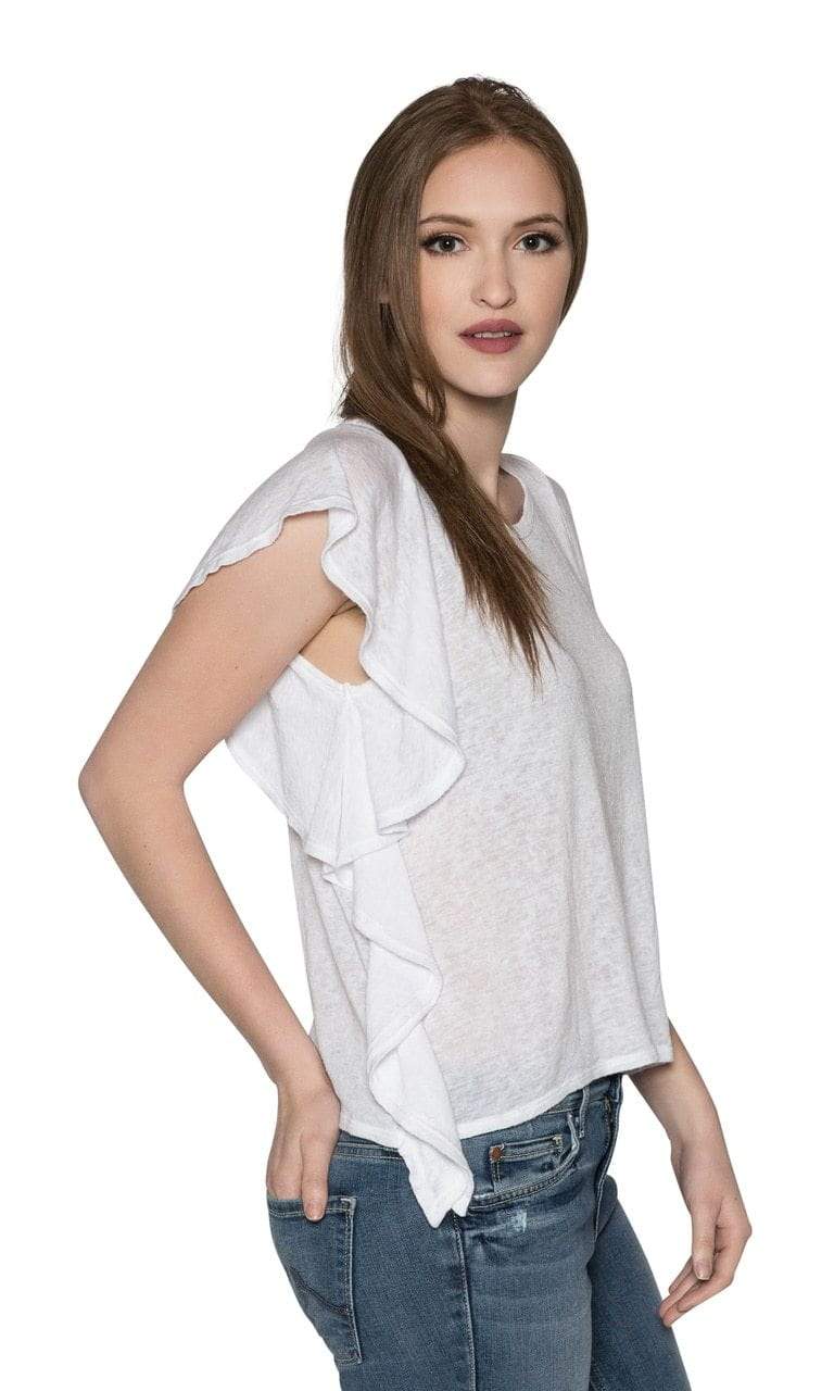 Velvet by Graham &amp; Spencer Alianna Textured Knit Ruffle Top