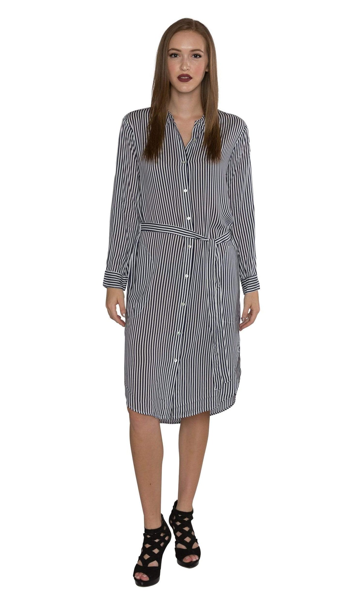 Velvet by Graham &amp; Spencer Sonoma03 Vertical Stripe Shirt Dress