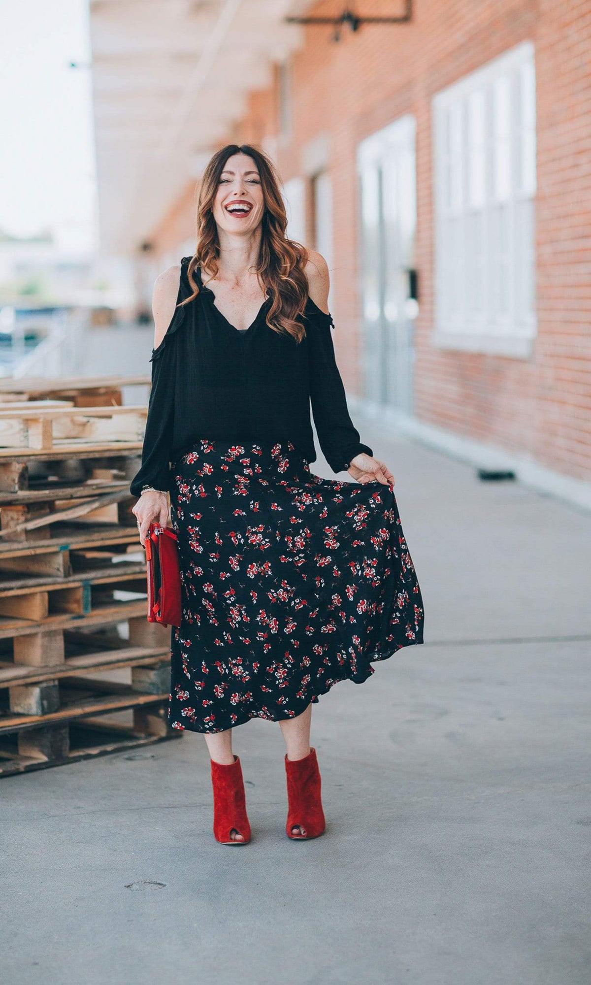 Velvet by Graham &amp; Spencer Nalani Floral Printed Midi Skirt