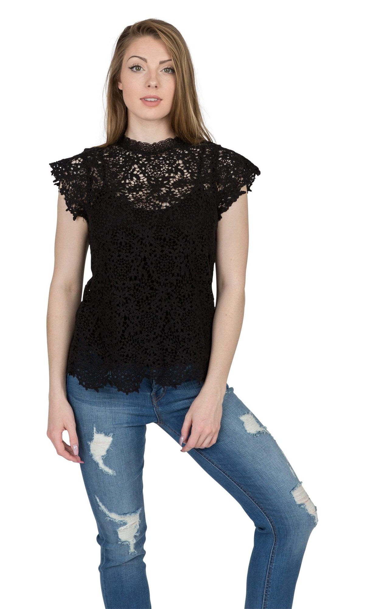 Velvet by Graham &amp; Spencer Allie Lace Cap Sleeve Top