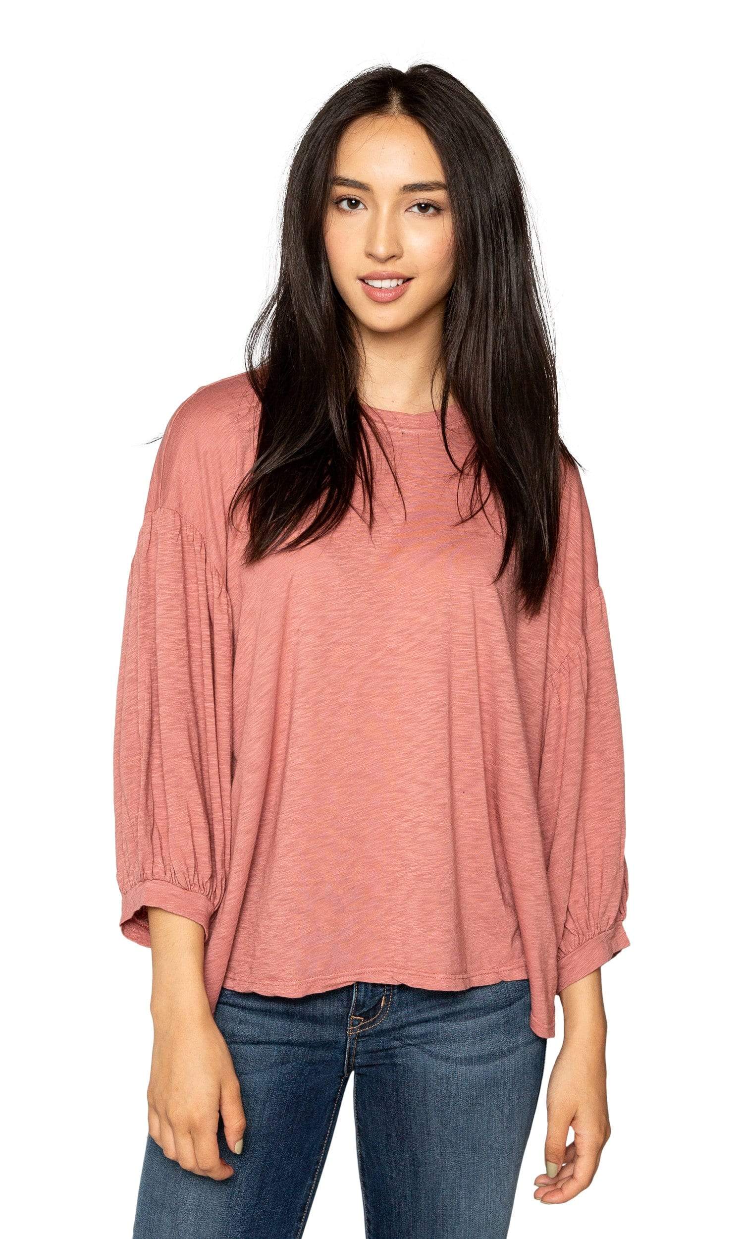 Velvet by Graham & Spencer Tovah Lux Slub Puff Sleeve Top