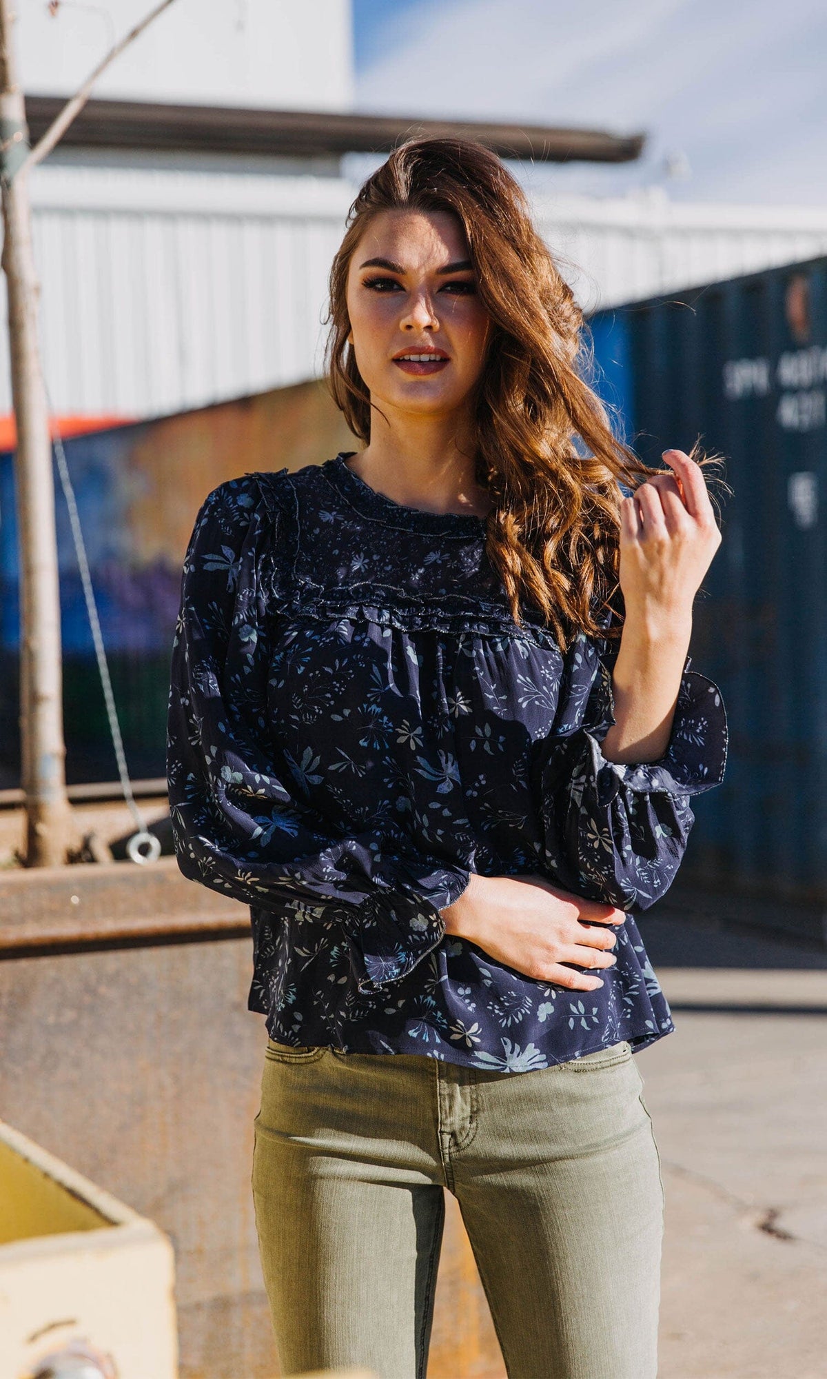 Velvet by Graham &amp; Spencer Malia Floral Print Ruffle Top