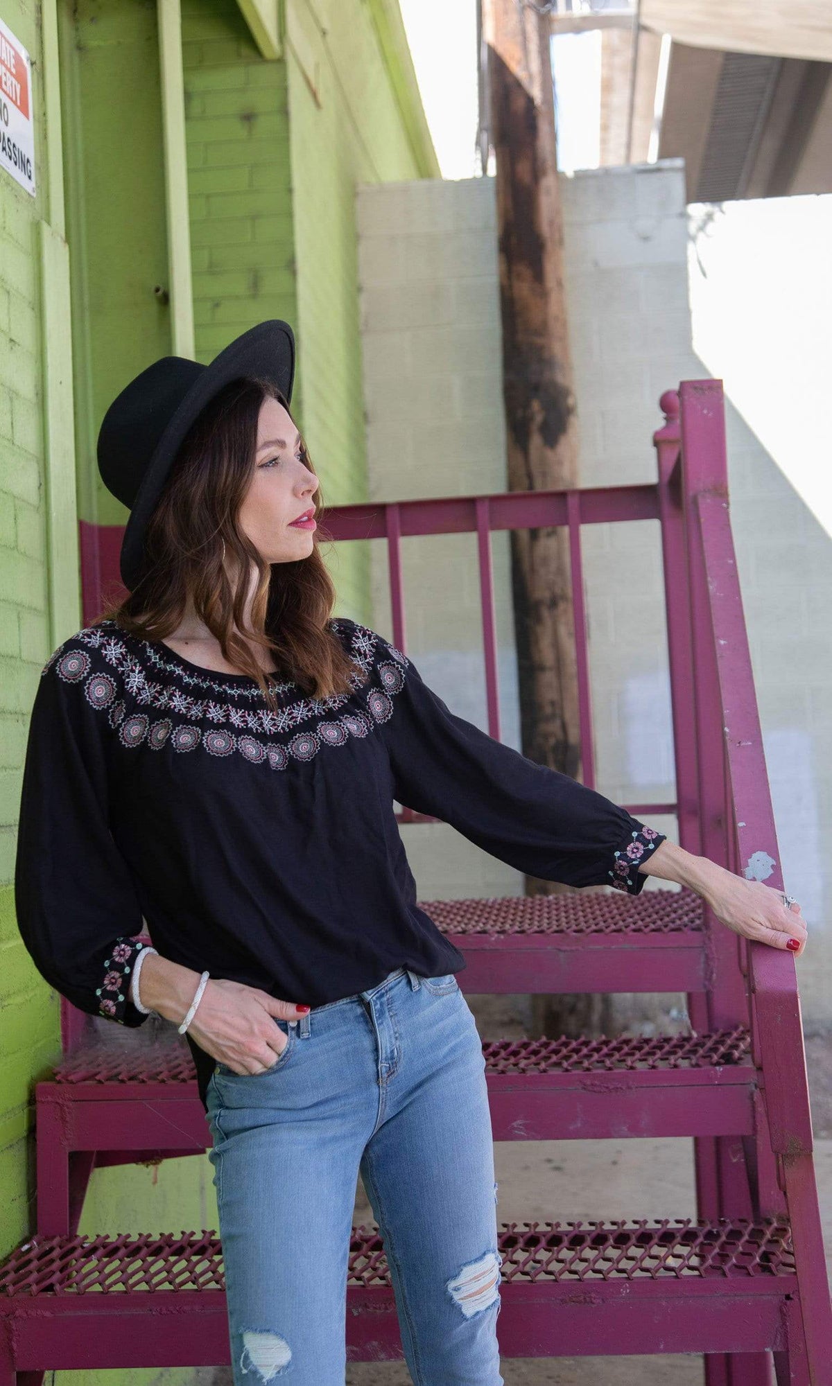 Velvet by Graham &amp; Spencer Eva Embroidered Peasant Top