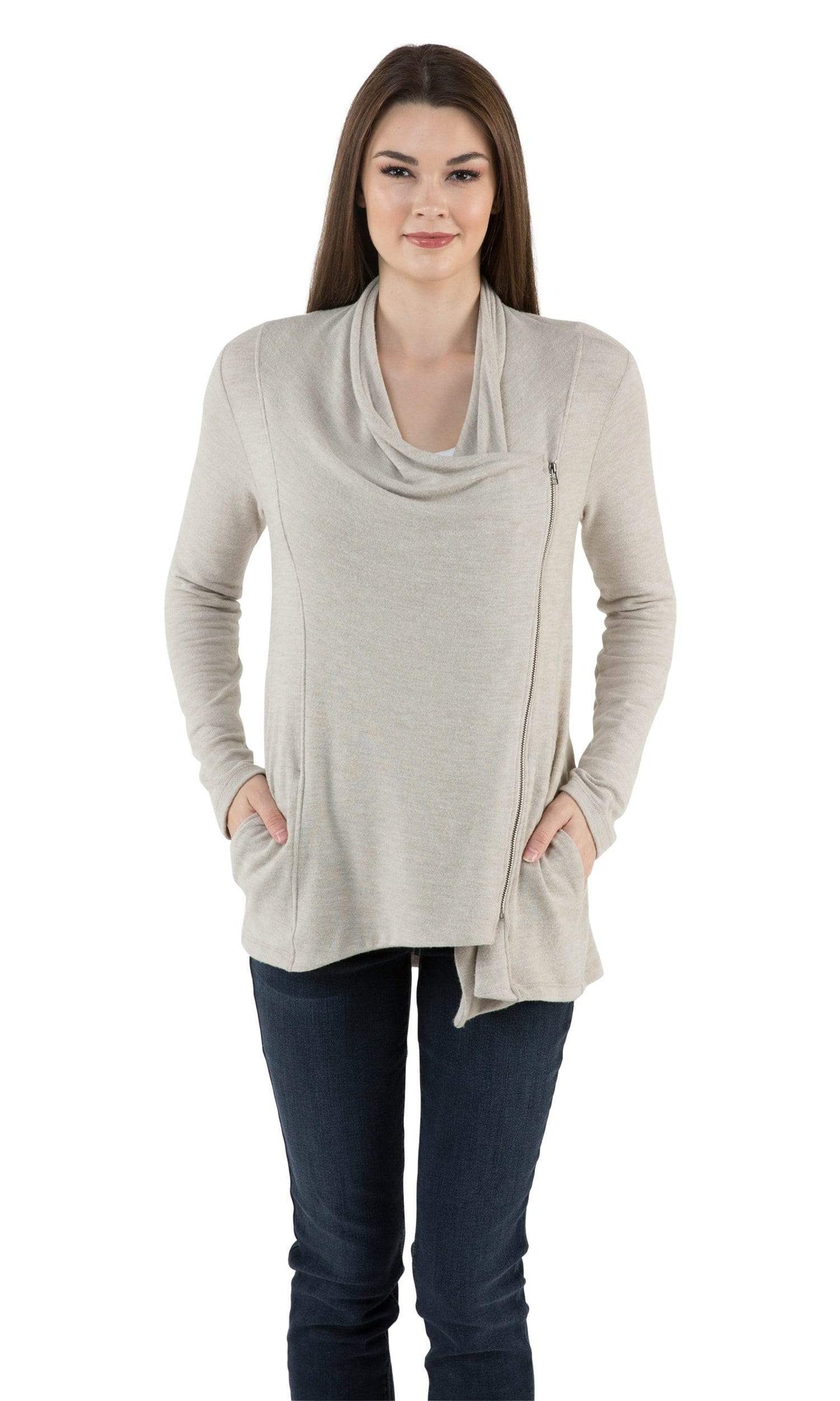 Velvet by Graham &amp; Spencer Jesseray Cozy Jersey Zip-Up Cardigan