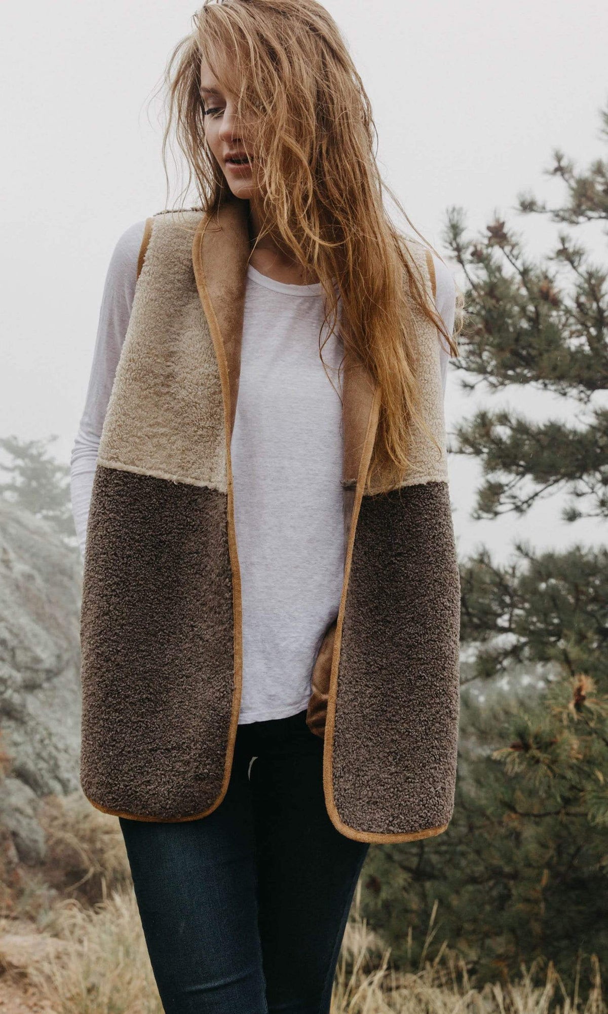 Velvet by Graham &amp; Spencer Valetta Faux Sherpa Reversible Colorblock Vest