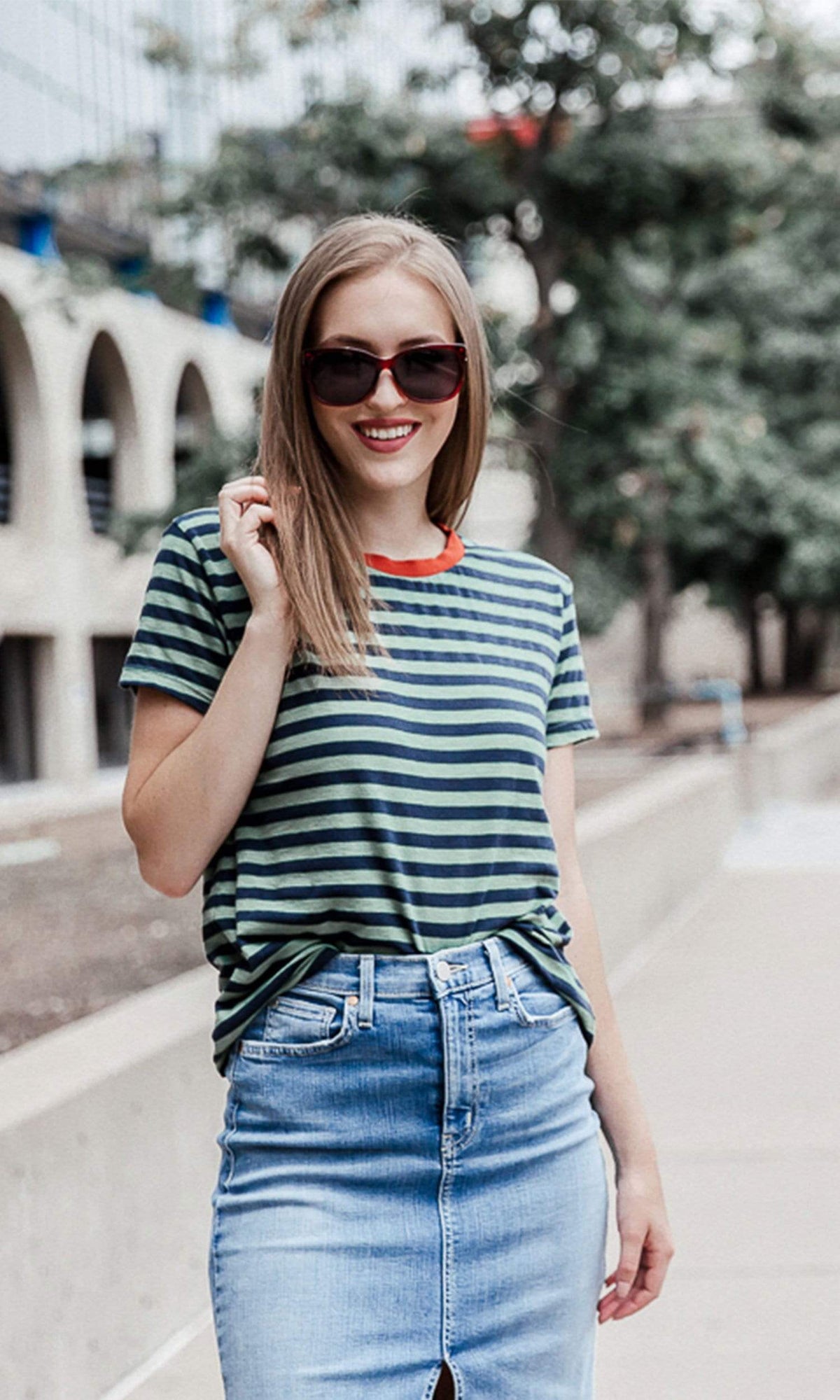 Velvet by Graham &amp; Spencer Peace Slub Knit Stripe Tee