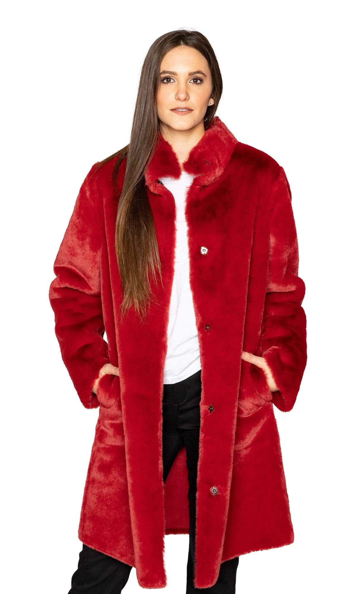 Velvet by Graham &amp; Spencer Mina Faux Fur 3/4 Length Coat