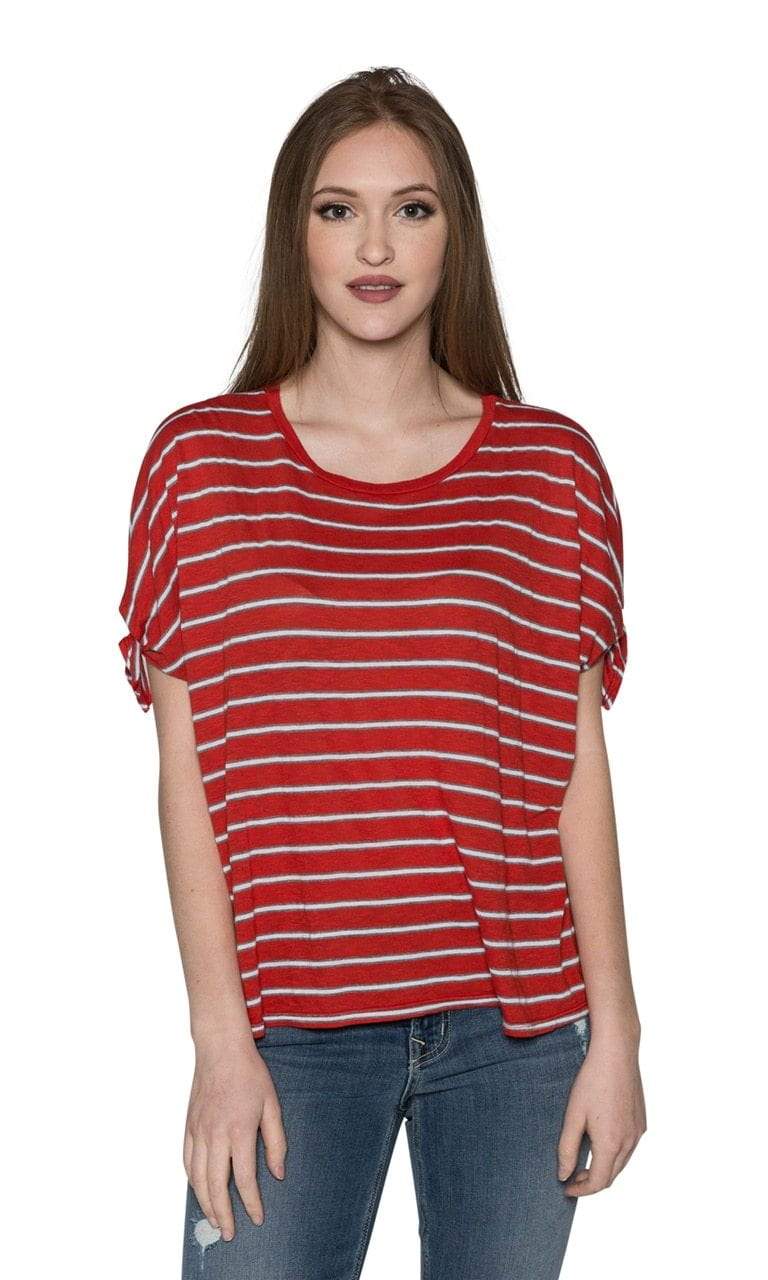 Velvet by Graham &amp; Spencer Crystal Striped Knit Sleeve Top