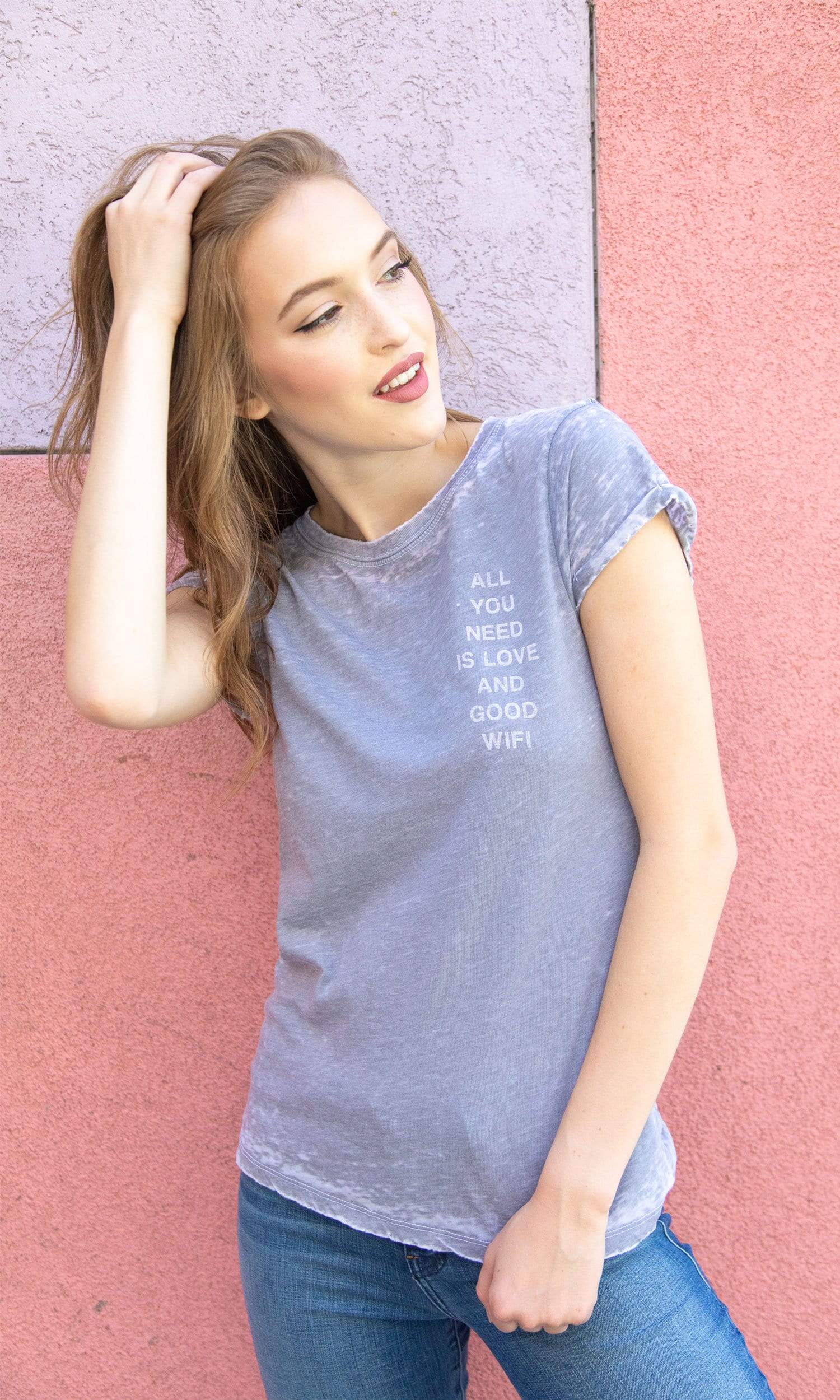 Recycled Karma All I Need is Love & Wifi Tee