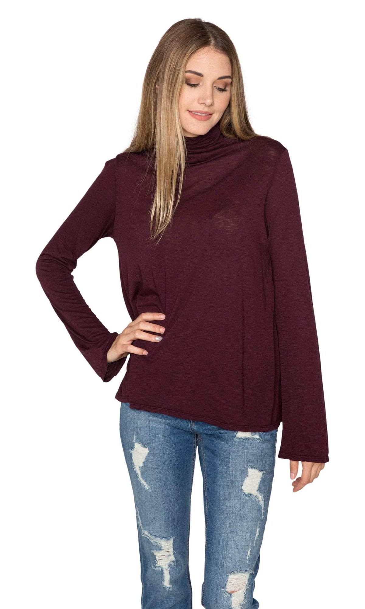 Velvet by Graham &amp; Spencer Era Lux Slub Mock Neck Tee