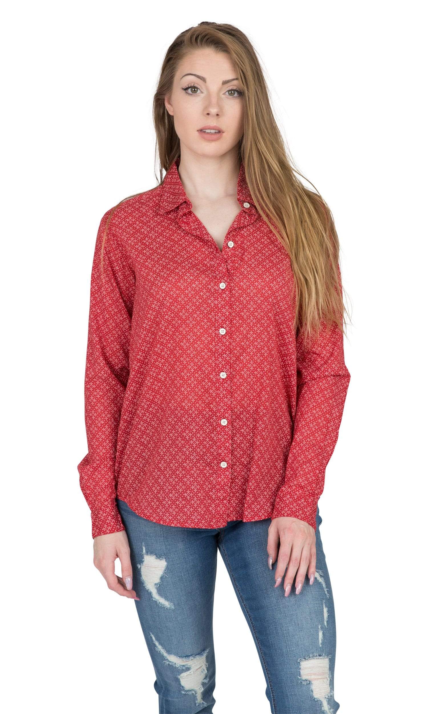 Velvet by Graham & Spencer Emery Printed Cotton Button-up Shirt