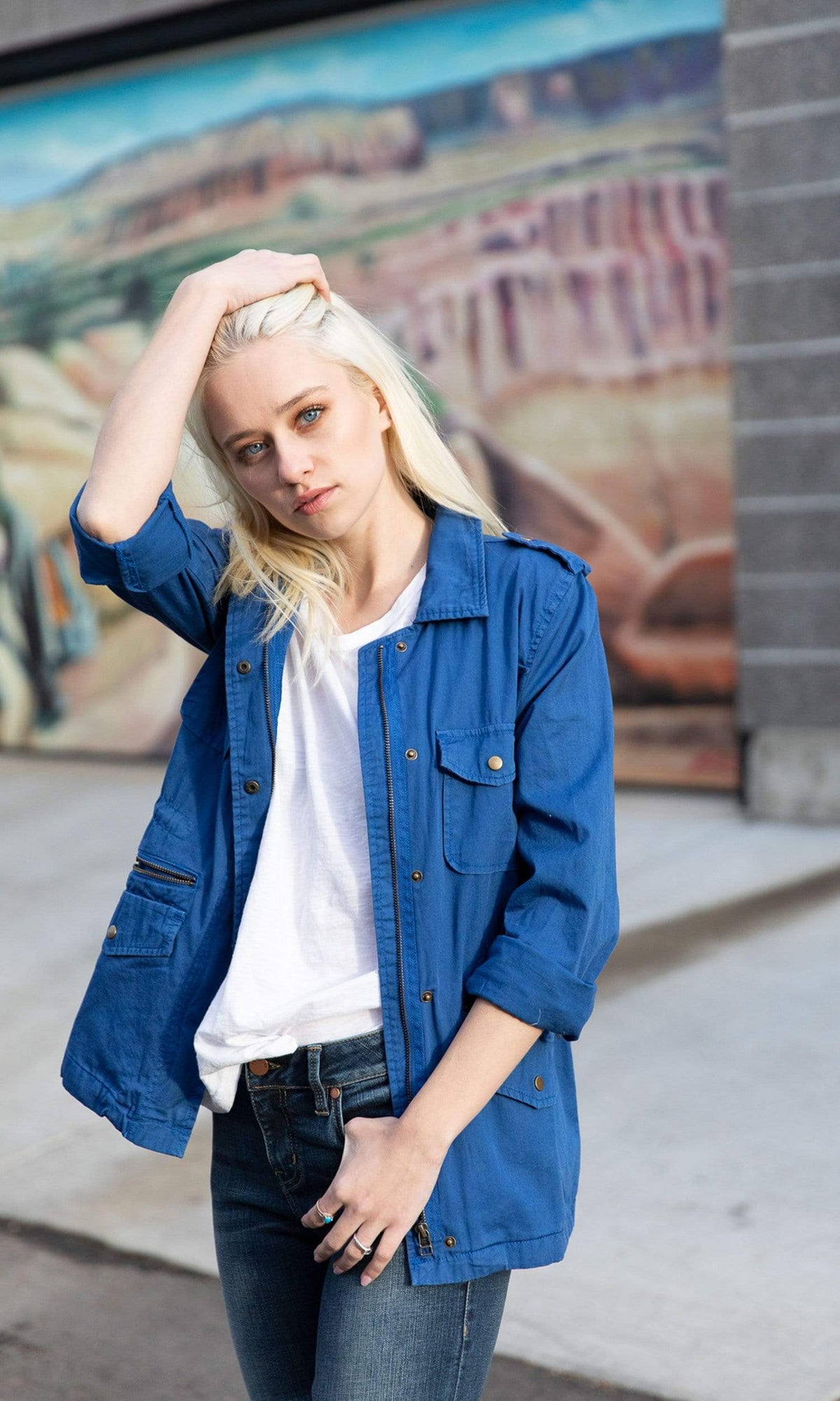 Velvet by Graham &amp; Spencer Ruby Army Jacket - Cobalt