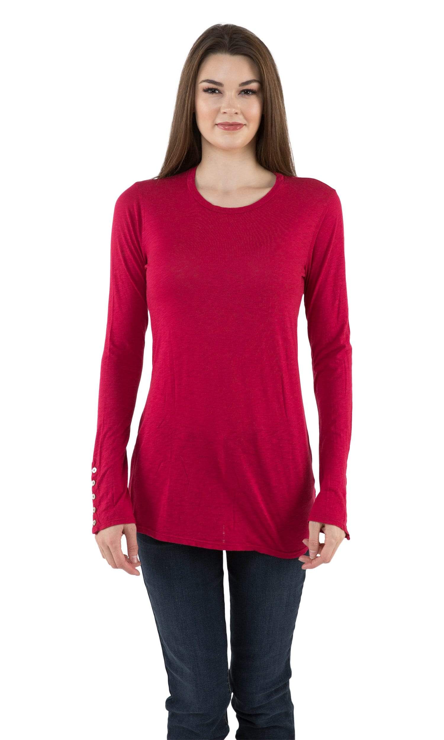 Velvet by Graham & Spencer Suella Luxe Slub Button Cuff Top