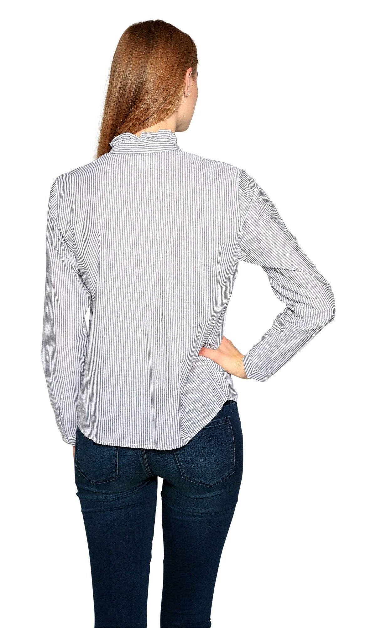 Velvet by Graham &amp; Spencer Kaidy Embroidered Stripe Mock Neck Shirt