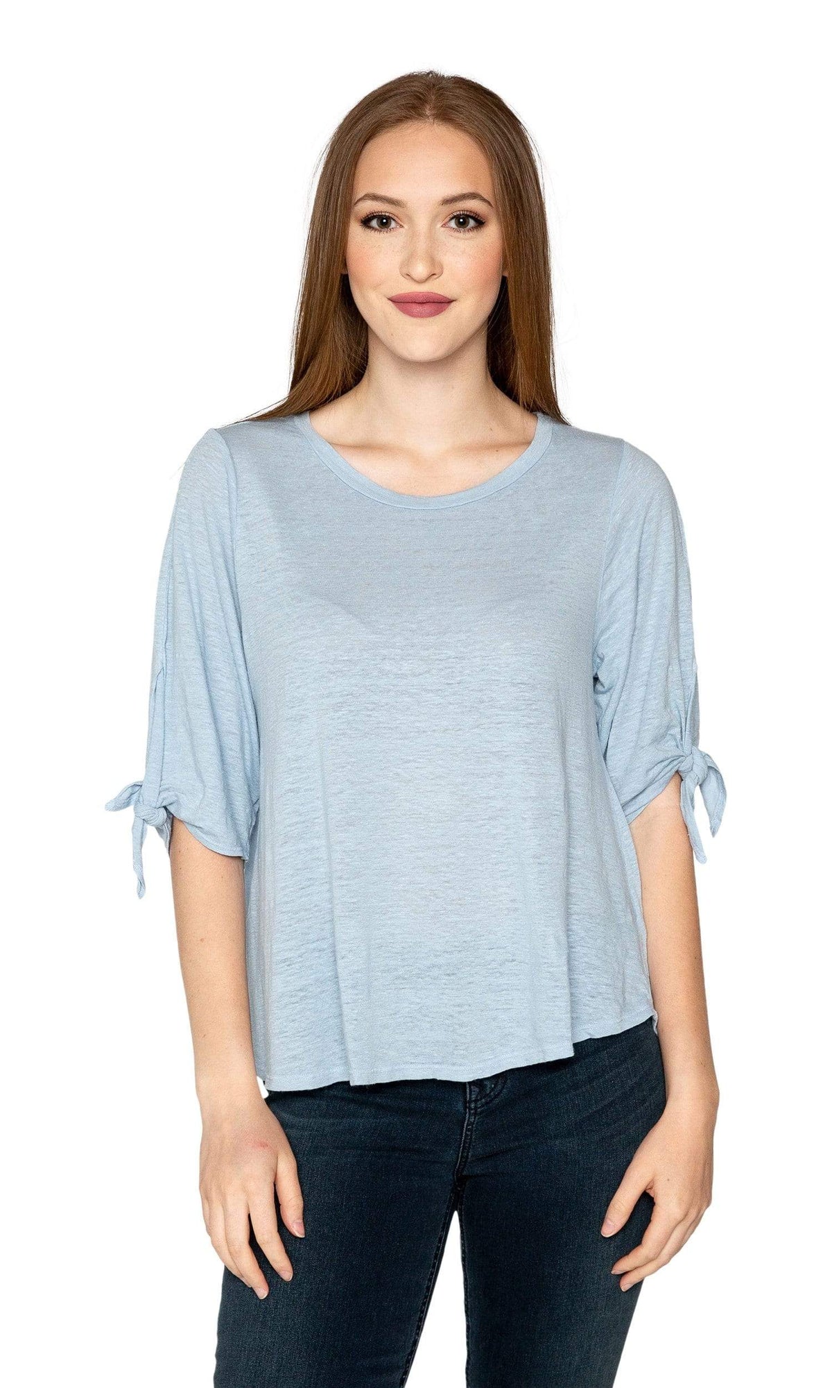 Velvet by Graham &amp; Spencer Bianca Linen Knit Tie Sleeve Top