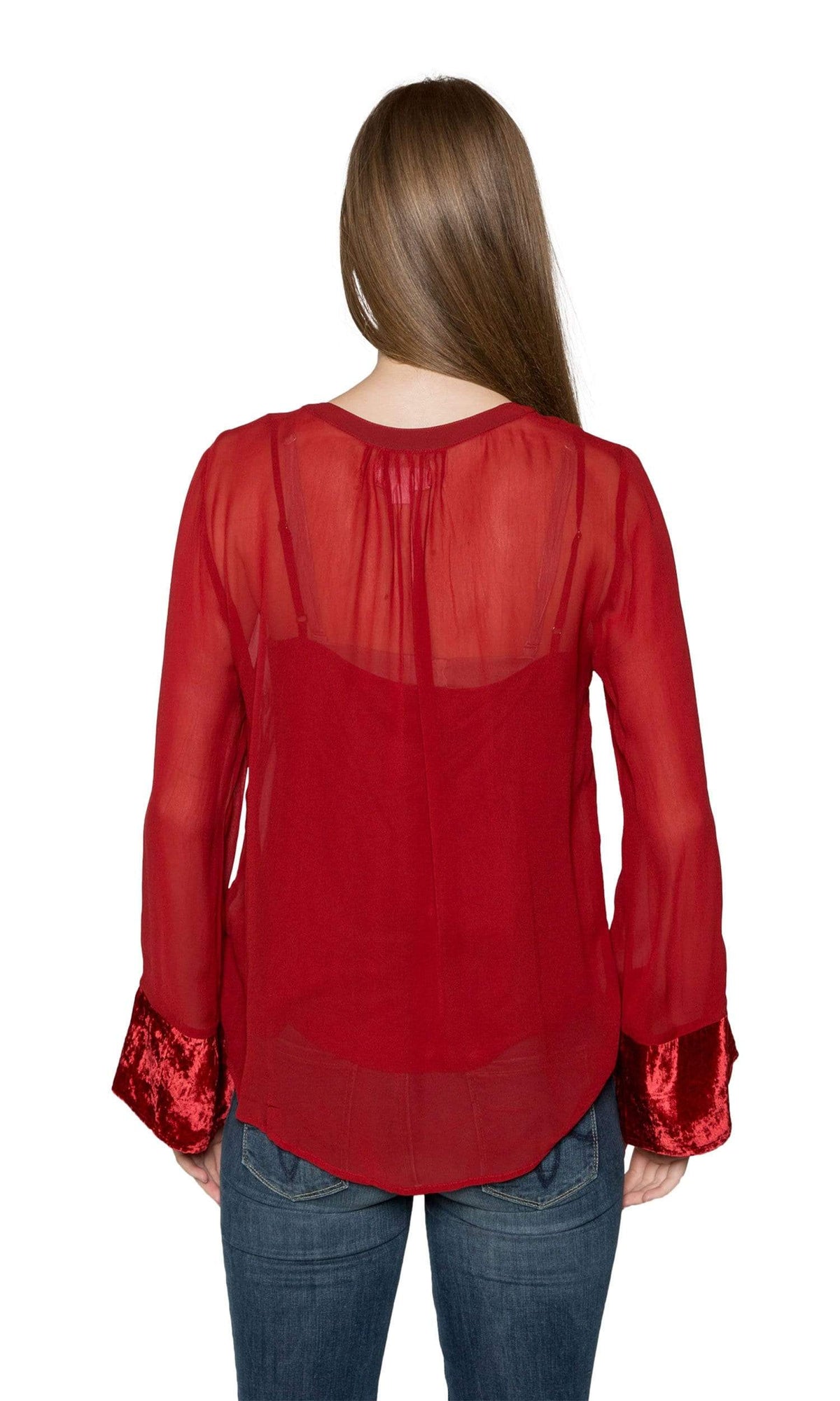 Velvet by Graham &amp; Spencer Becky Beaded Velvet Georgette Top