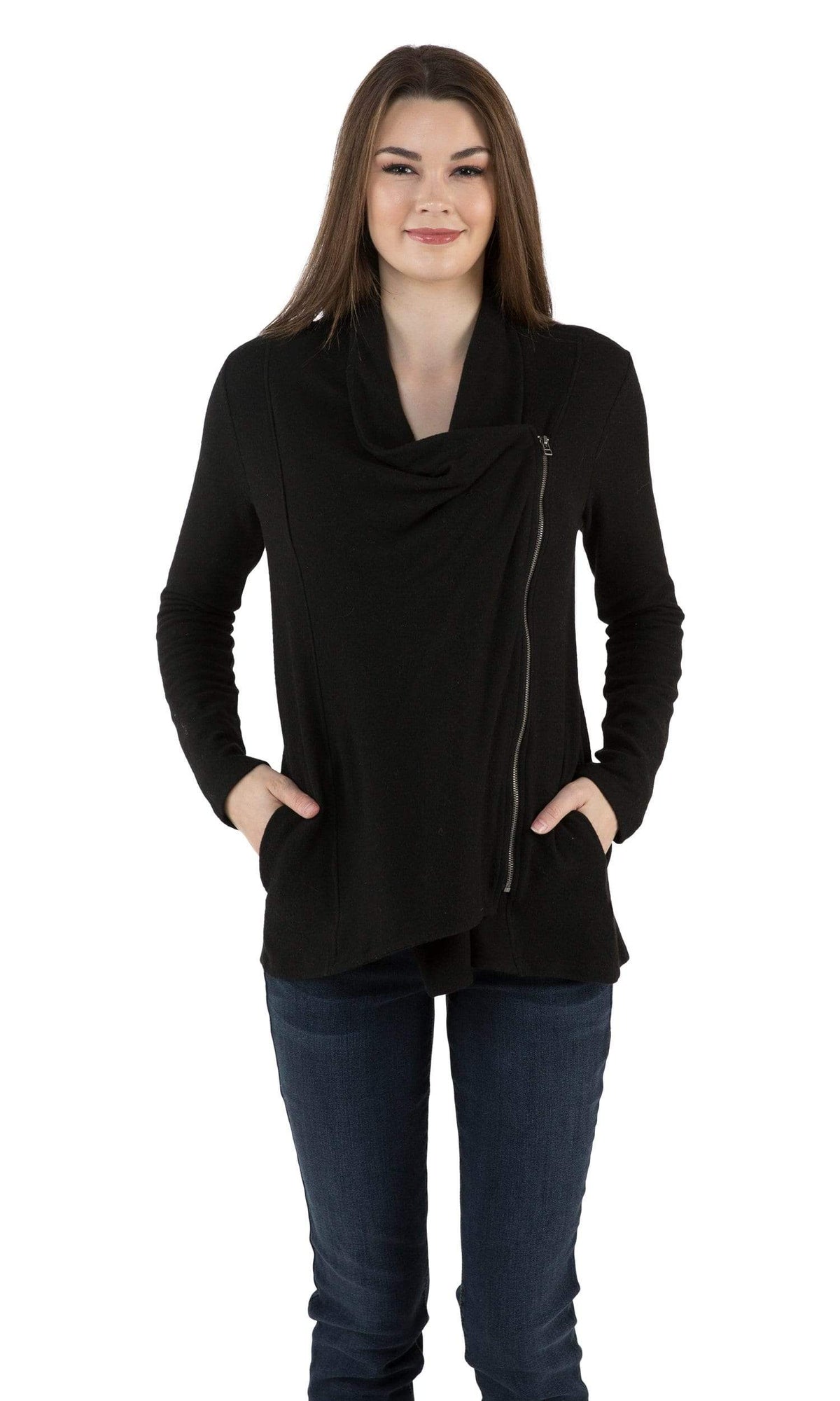 Velvet by Graham &amp; Spencer Jesseray Cozy Jersey Zip-Up Cardigan
