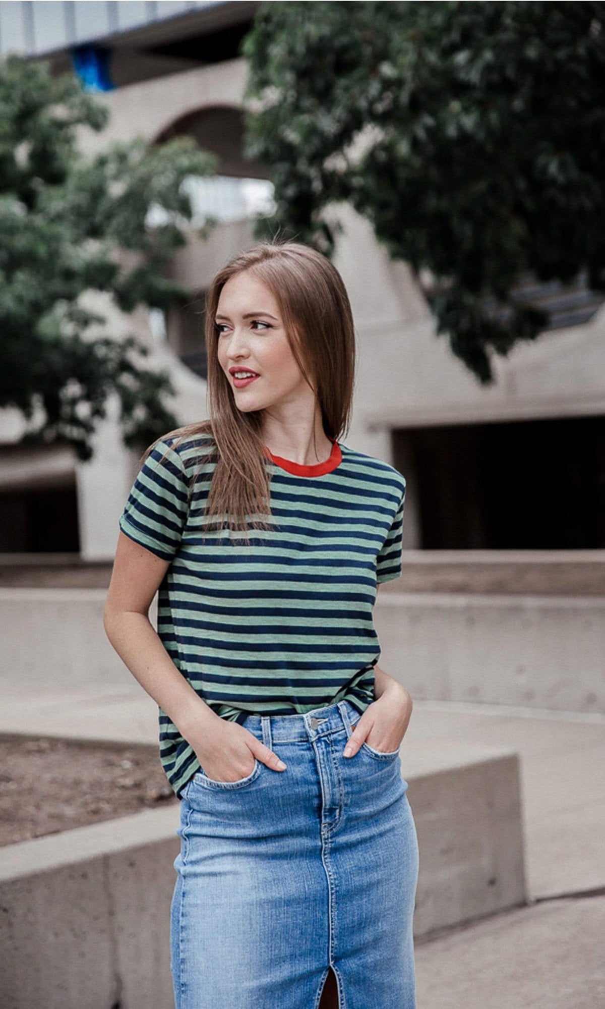 Velvet by Graham &amp; Spencer Peace Slub Knit Stripe Tee