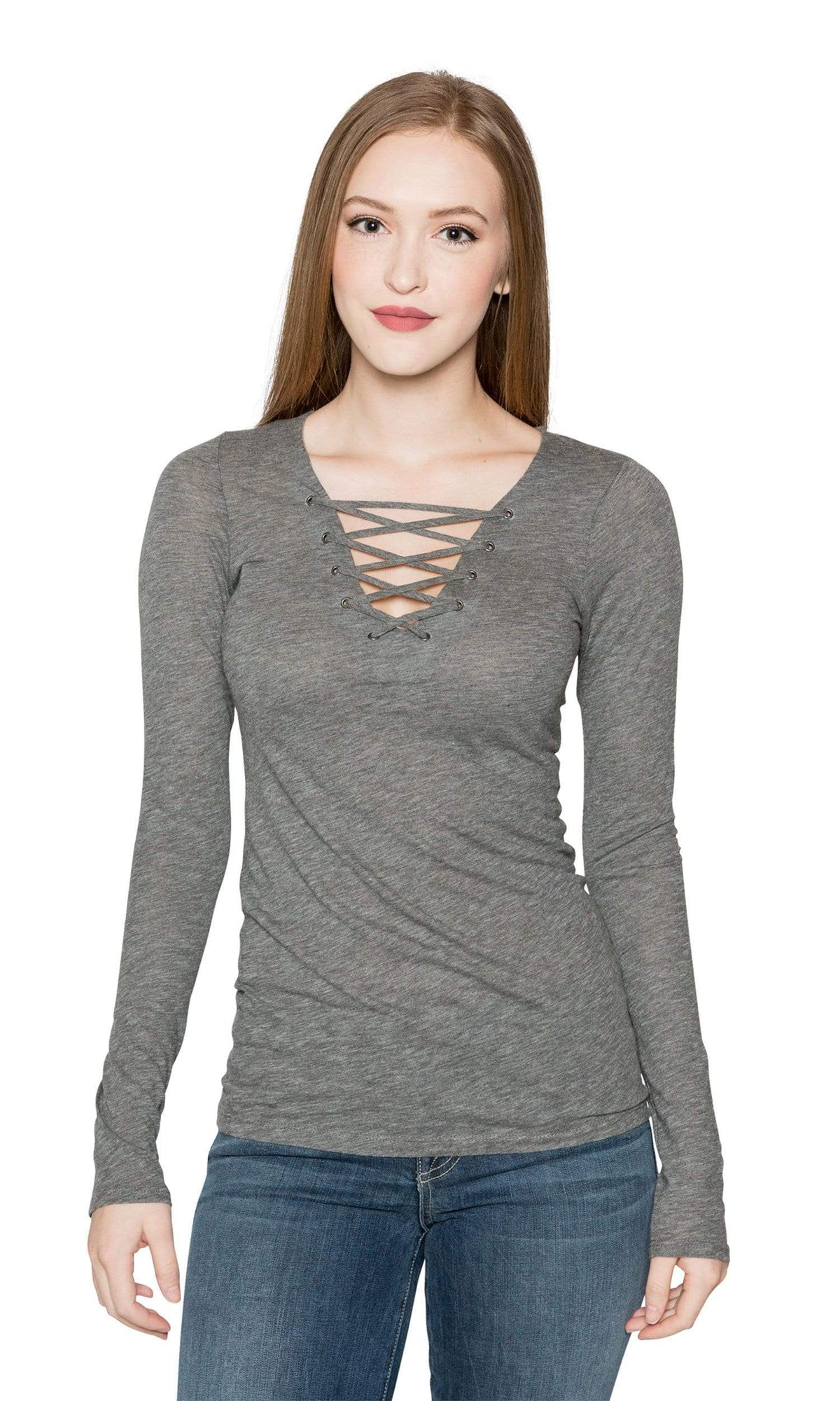 Velvet by Graham &amp; Spencer Joni Gauzy Whisper Lace Up Tee