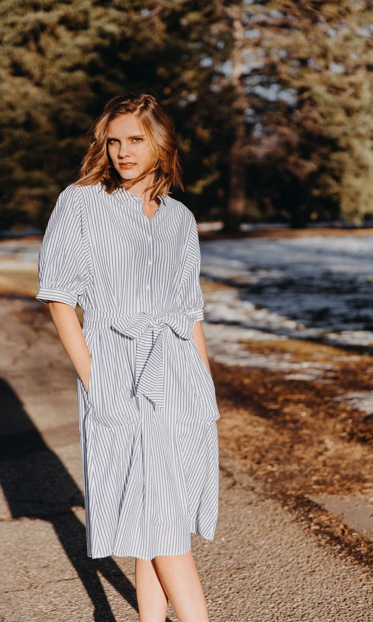 Velvet by Graham &amp; Spencer Penelope Cotton Stripe Shirt Dress