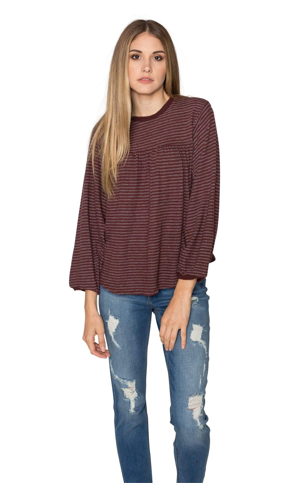 Velvet by Graham &amp; Spencer Nanelle Vintage Stripe 3/4 Sleeve Top