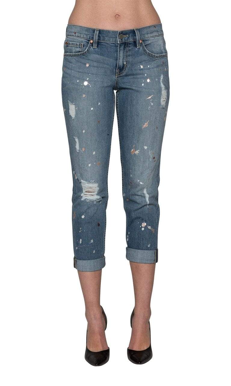 Level 99 Sienna Tomboy Denim - Splatter